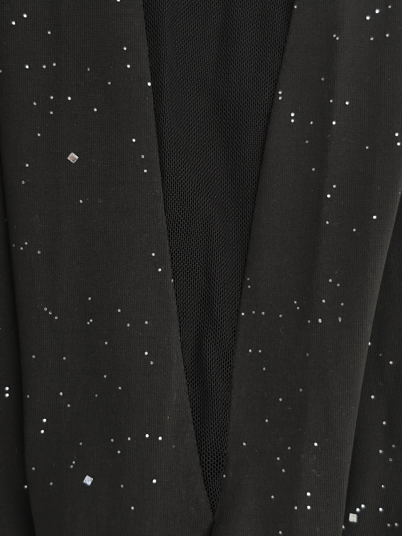 Robe moulante à col V profond avec sequins en tissu tricoté avec patchwork en maille & manches lanternes – Image 6