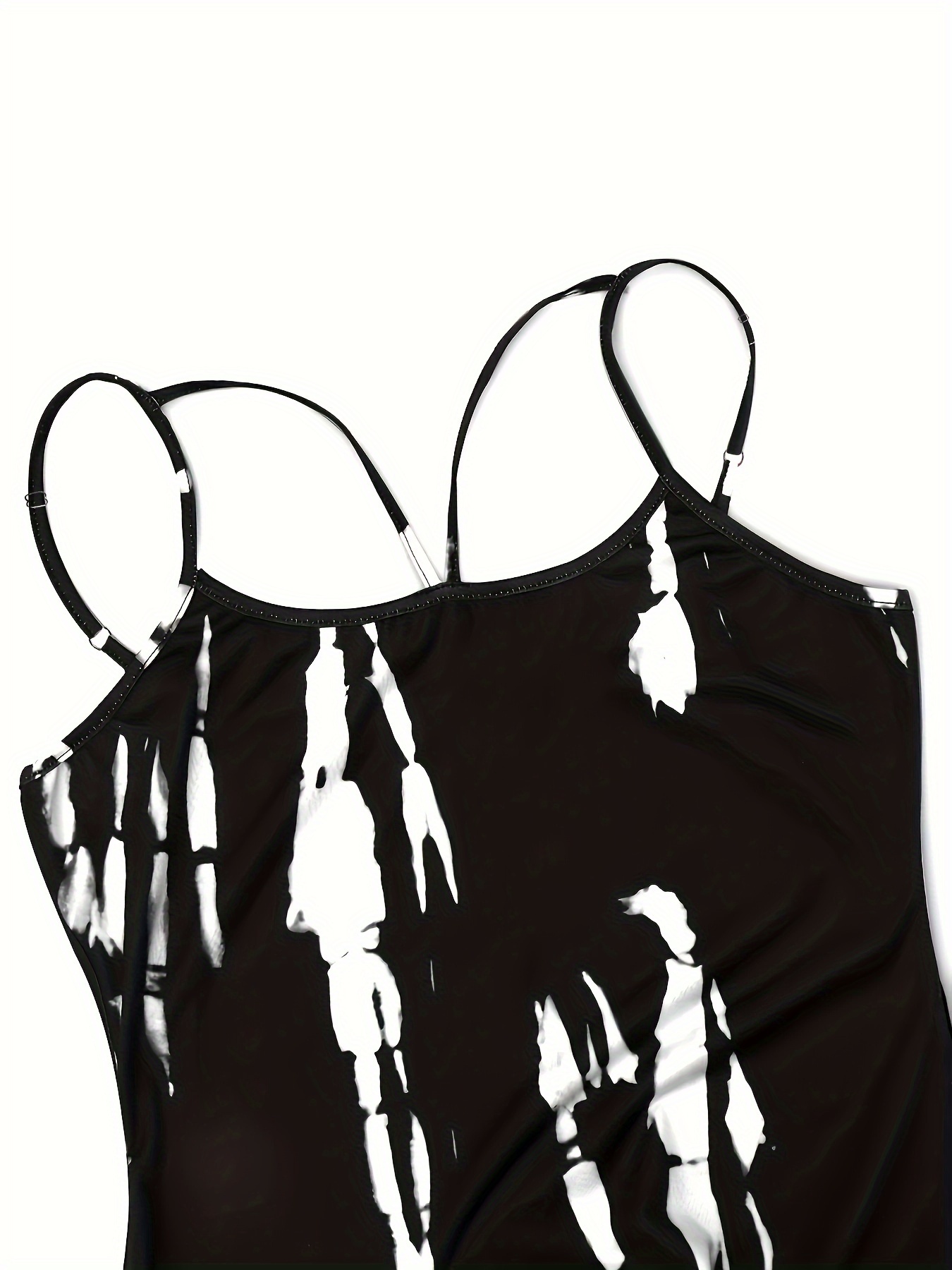 Robe sexy à bretelles découpées imprimé aléatoire – Image 9