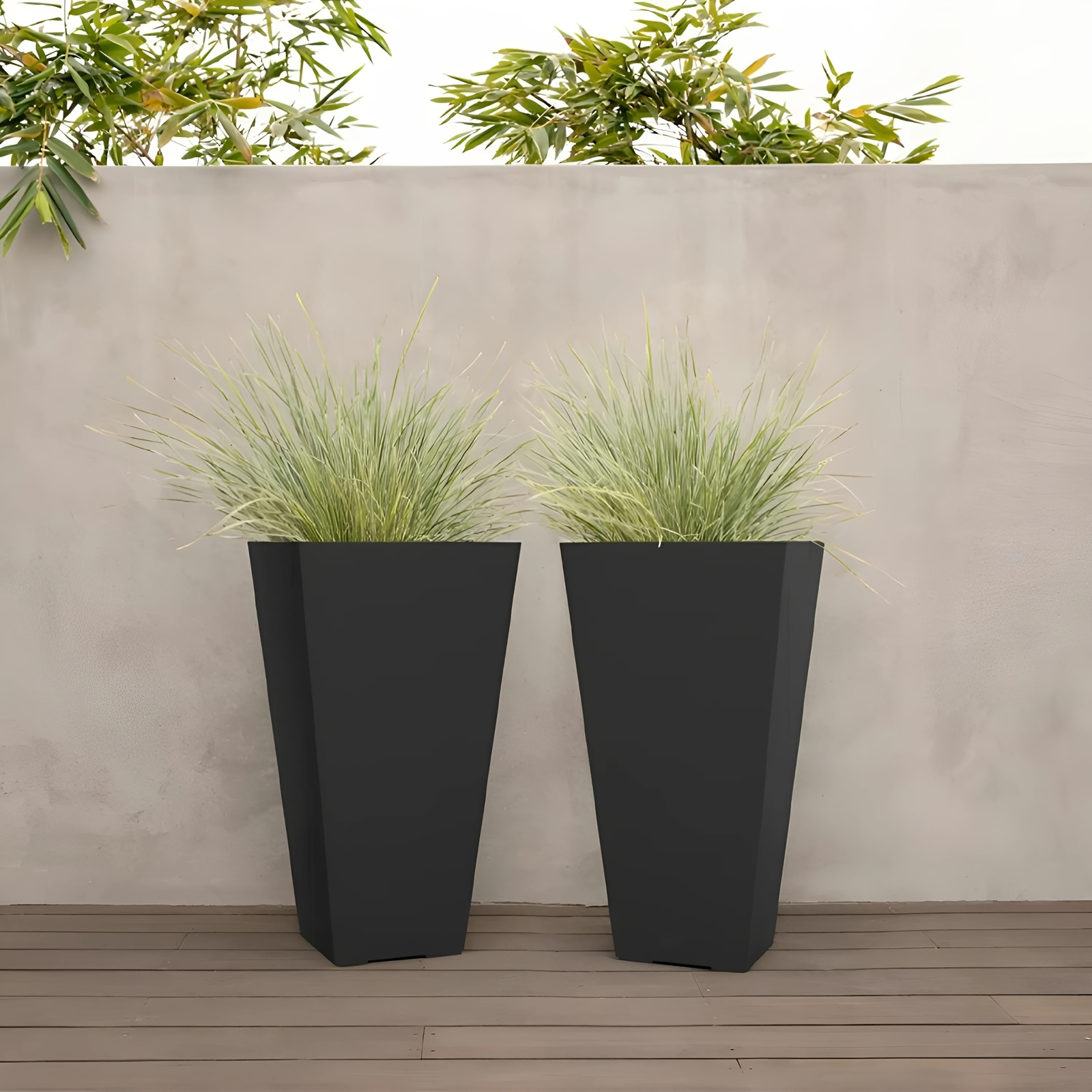 Lot de 2 pots de fleurs rectangulaires en plastiques en forme V – Image 12