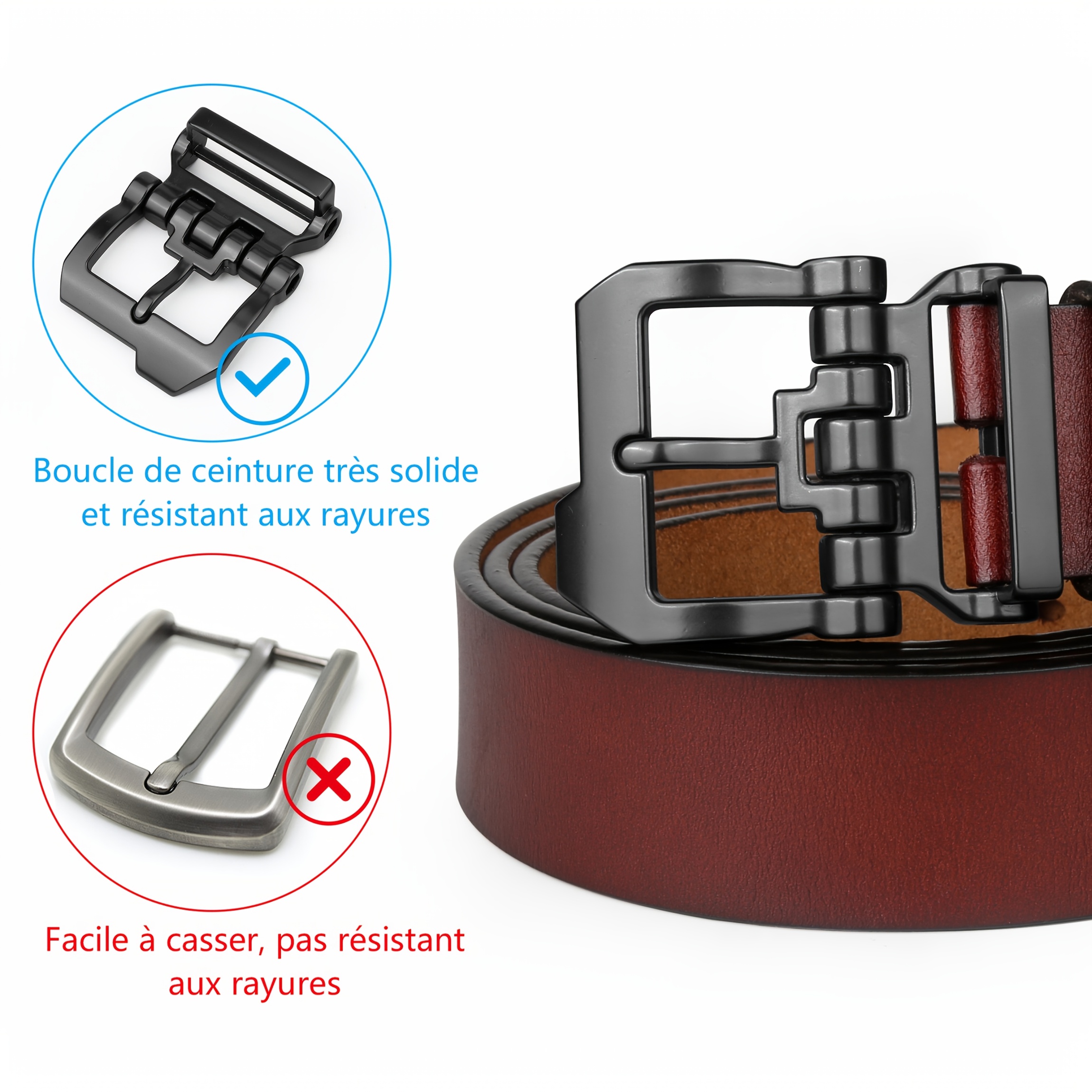 Ceinture en cuir de vache avec boucle en alliage – Image 5