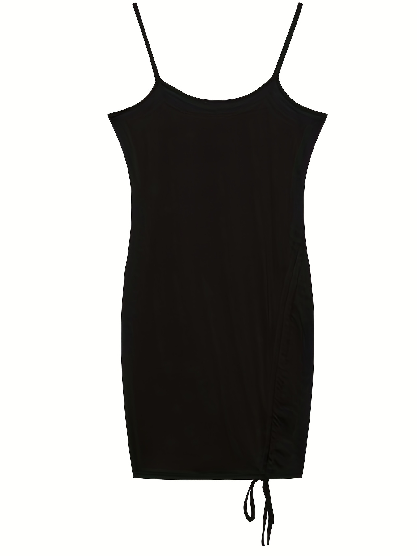 Robe sexy camisole de cocktail ajustée avec cordon de serrage – Image 4