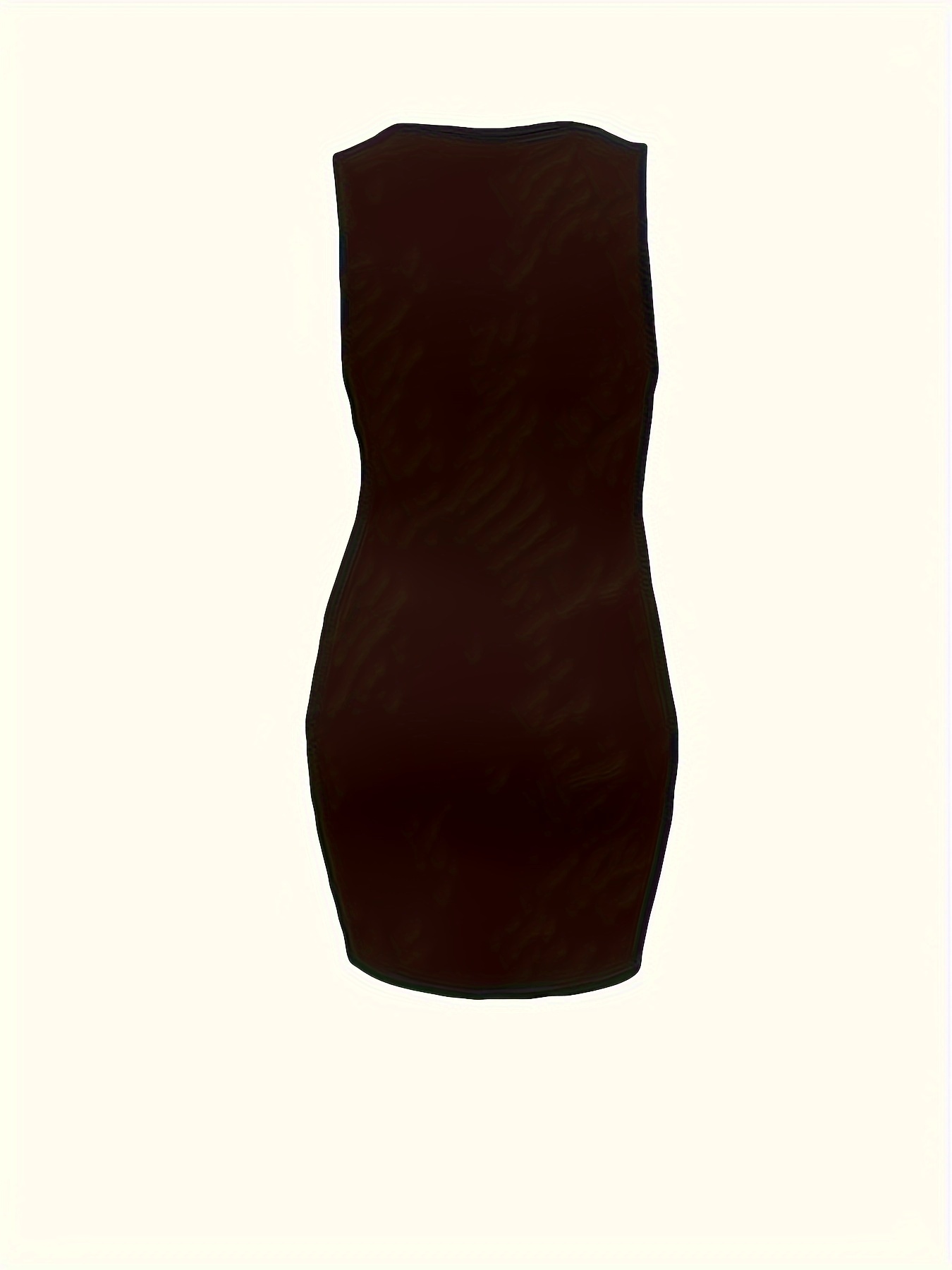 Robe sans manches avec ceinture à encolure dégagée à élasticité moyenne en tissu tricoté – Image 4