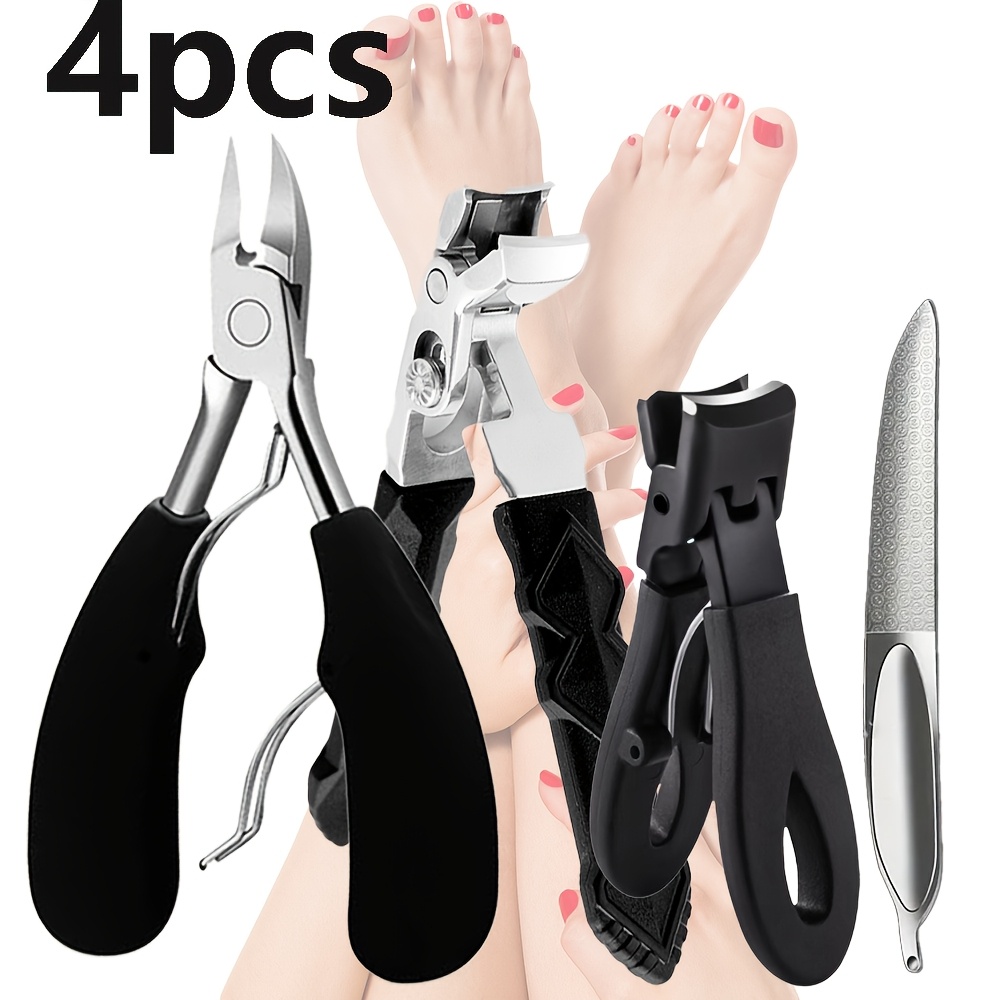 Ensemble 4 pièces coupe-ongles professionnel en acier inoxydable