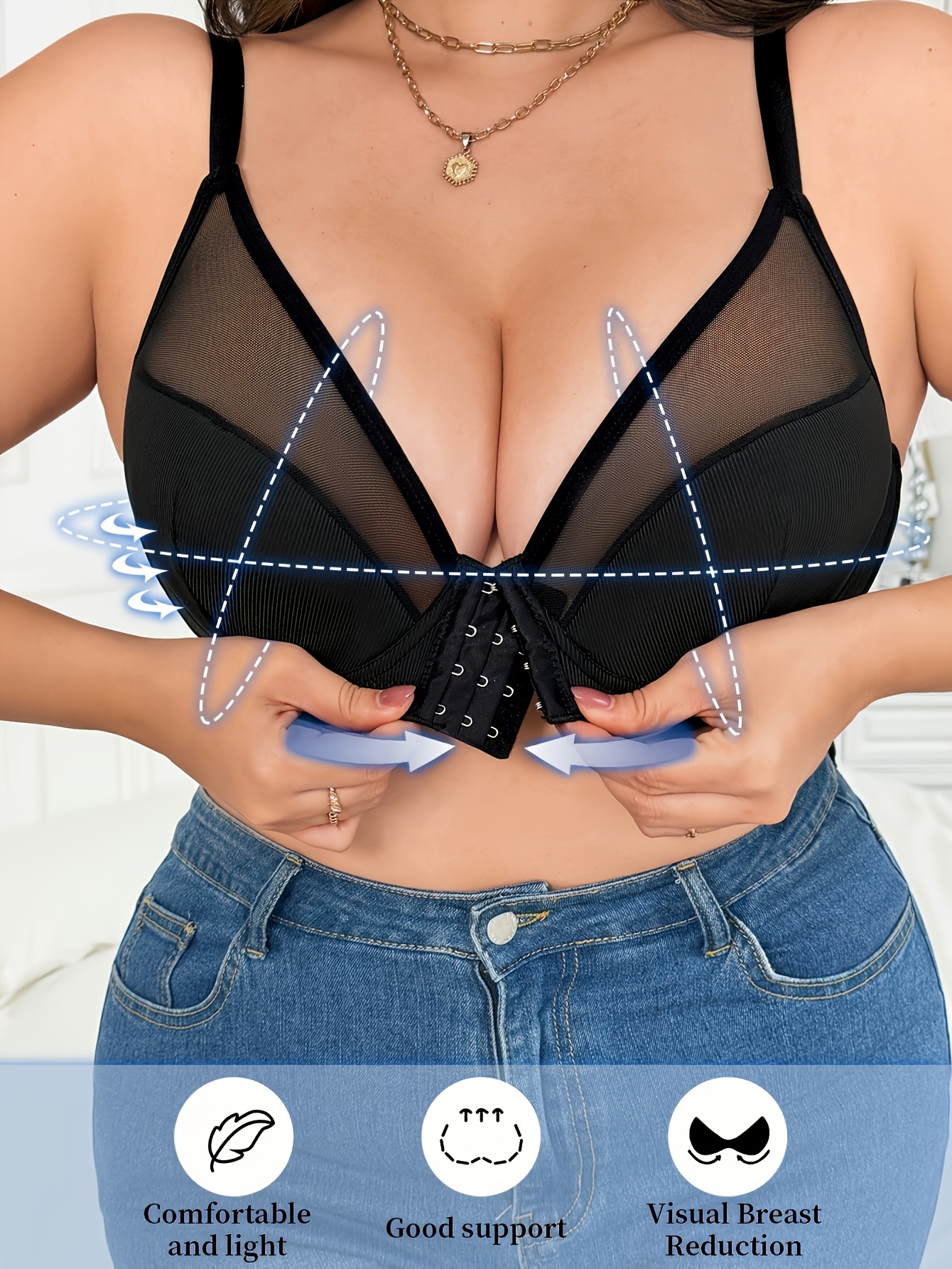 Soutien gorge en maille en acier rassemble jusqu'à soutenir & prévenir l'affaissement des épaules – Image 6