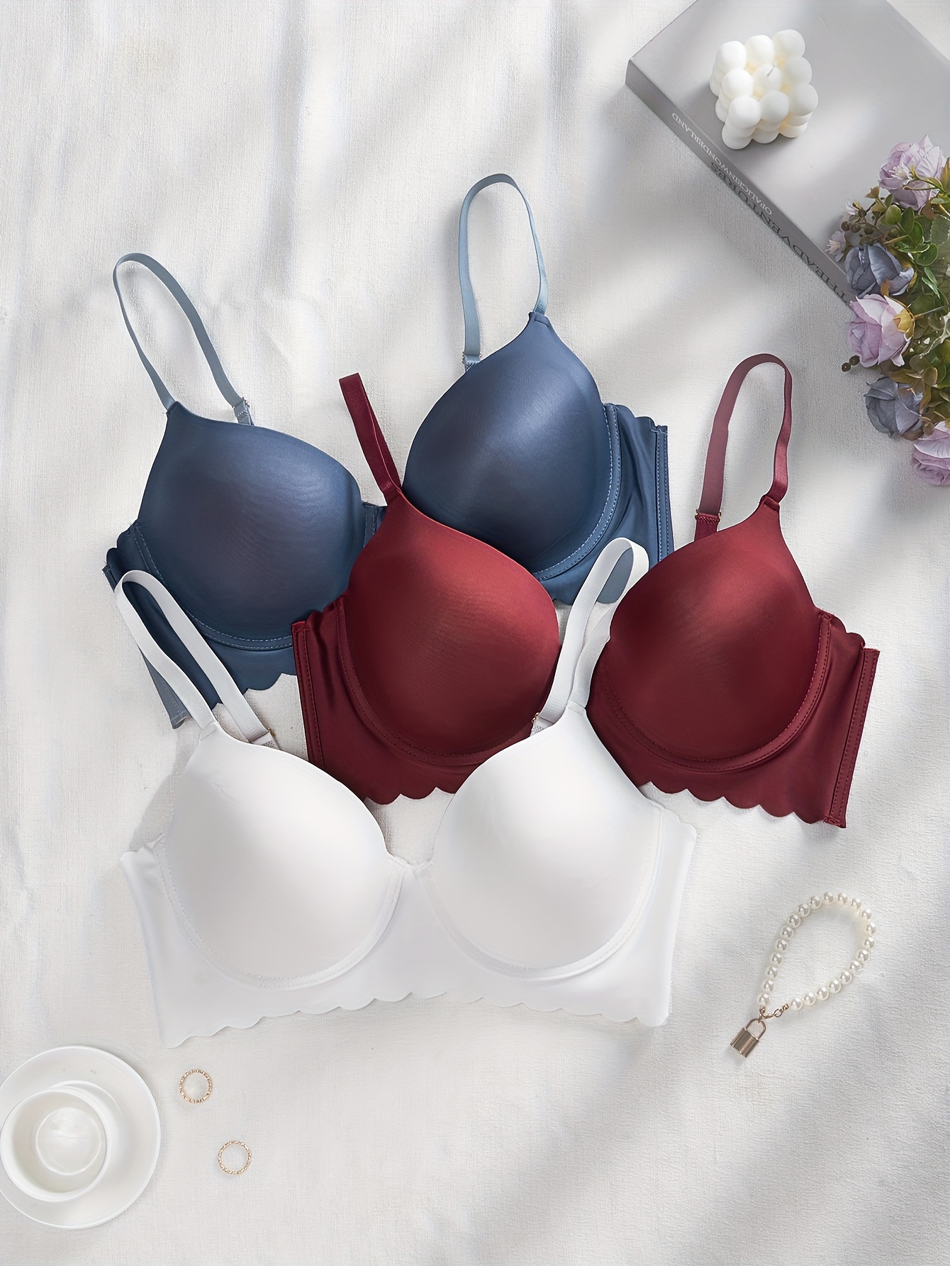 Soutiens gorge sans couture avec support à armature à fermeture latérale design anti-décollement – Image 2