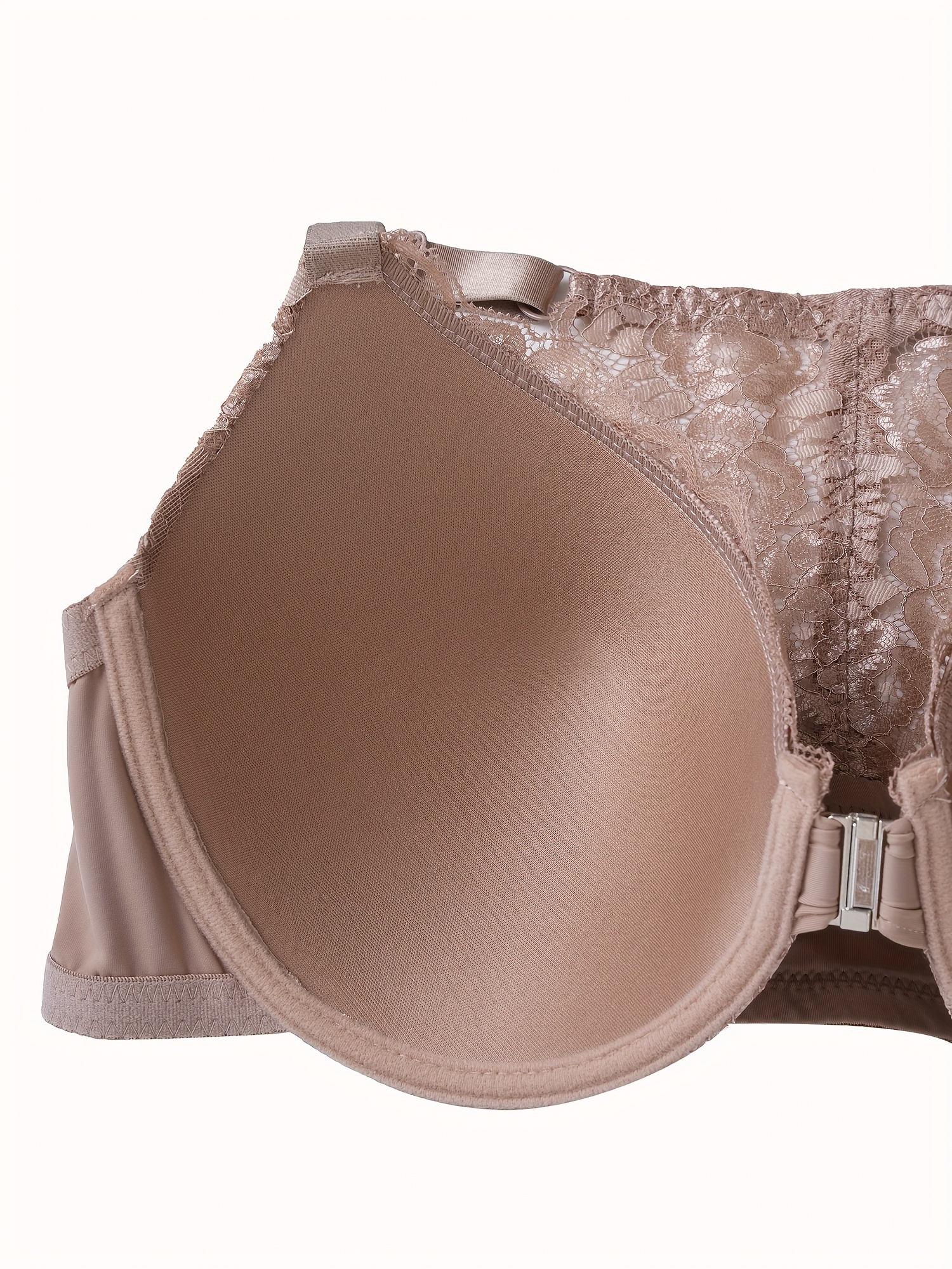 Soutiens gorge avec fermeture lace front ultra doux & léger légèrement rembourré avec détail en dentelle florale avec support à armature – Image 10