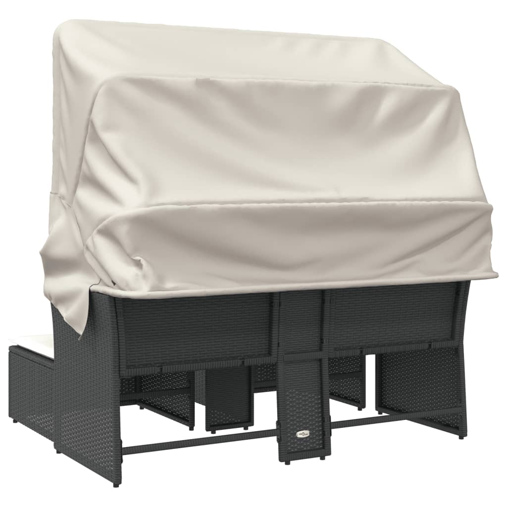 Canapé de jardin 2 places avec parasol & tabouret – Image 7