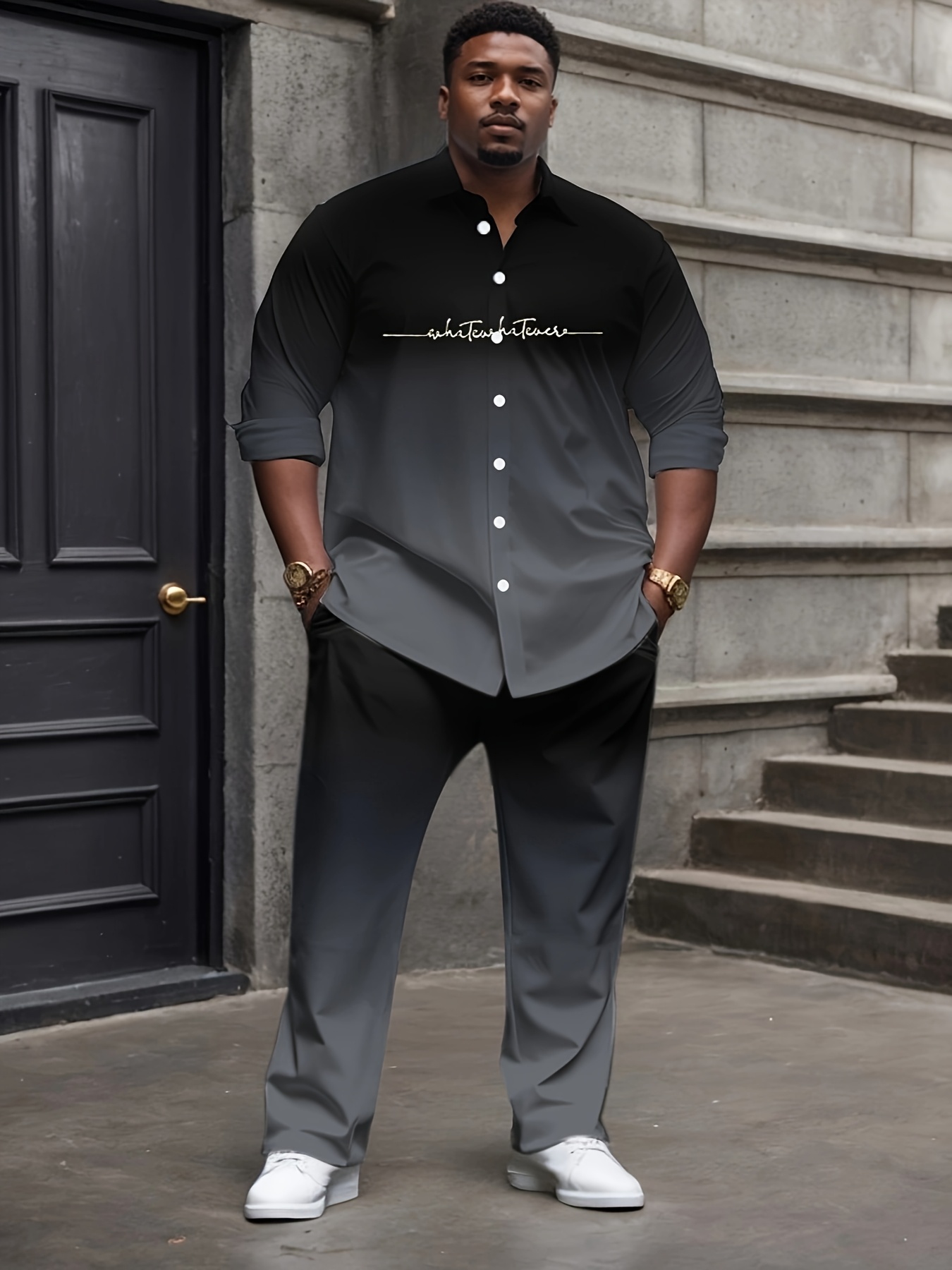 Ensemble décontracté pantalon & chemise – Image 3