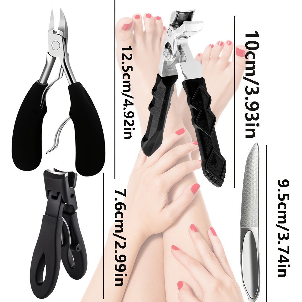 Ensemble 4 pièces coupe-ongles professionnel en acier inoxydable – Image 4