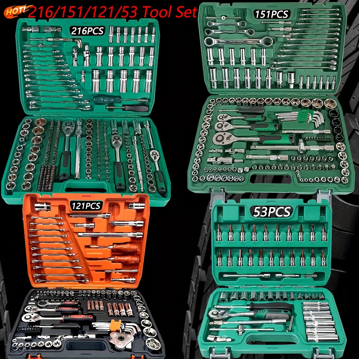 Caisse à outils de 53, 121, 151, 216 pièces – Image 4