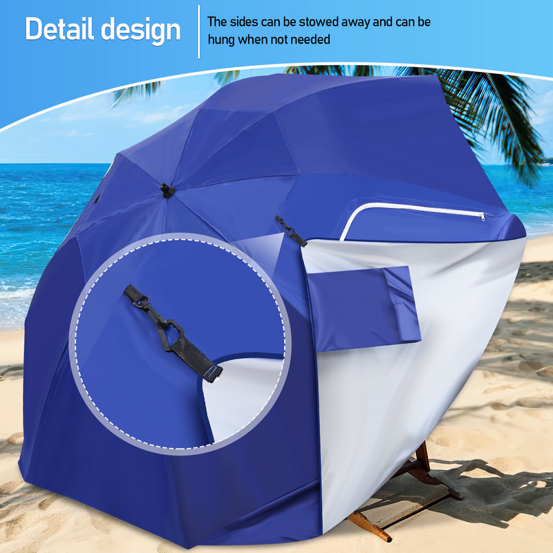 Parasol de plage rond avec piquets – Image 7