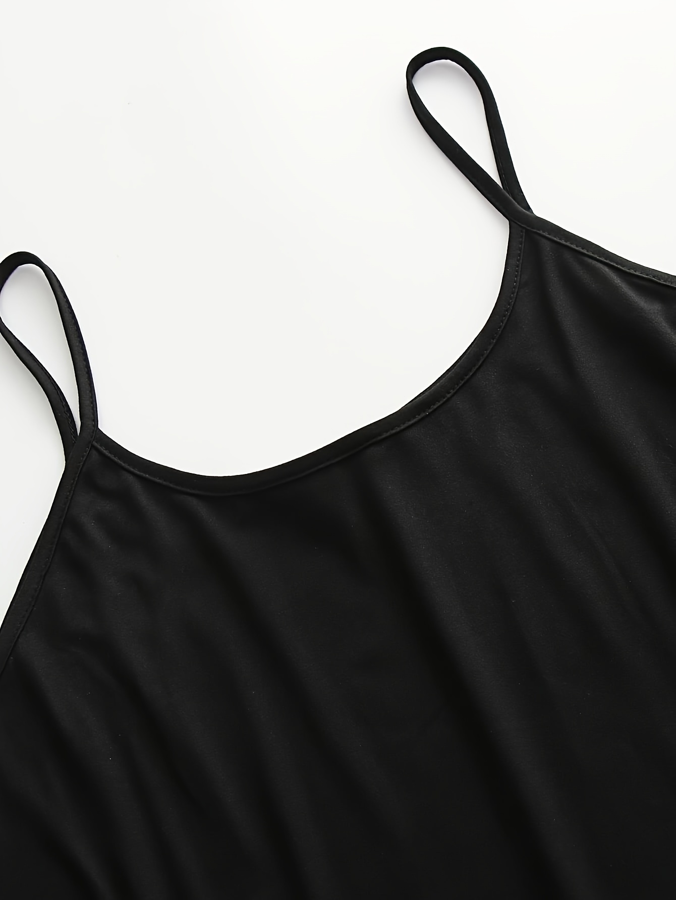 Robes à manches dénudées en tricot moulant légèrement extensible à bretelles spaghetti – Image 3