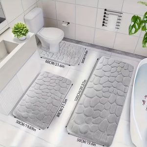 Ensemble de 3 tapis de salle de bain à mémoire de forme