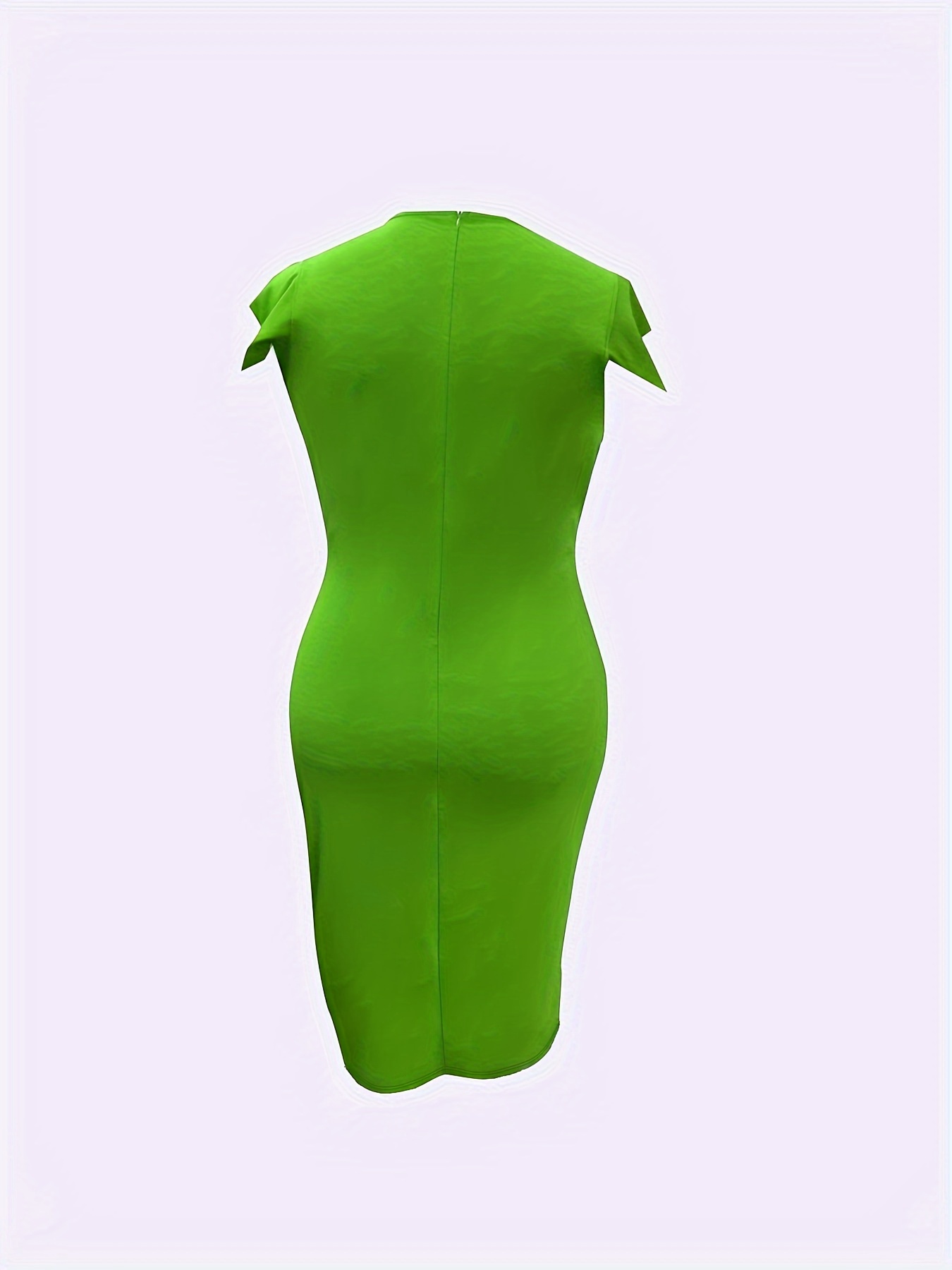 Robe moulante fendue à col rond & manches cape – Image 5