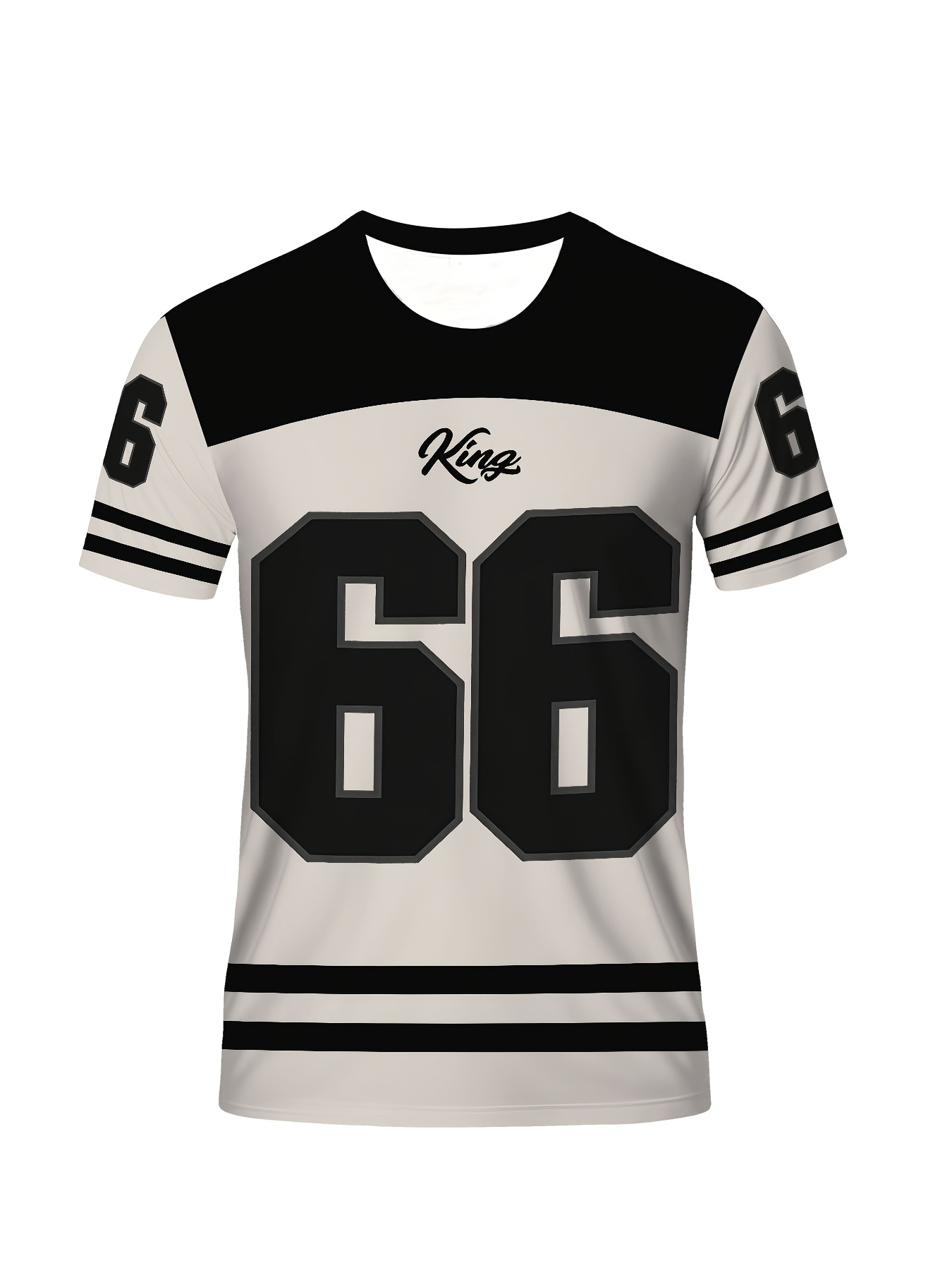 T-shirt imprimé intégral 66 numéros à col rond à manches courtes – Image 3