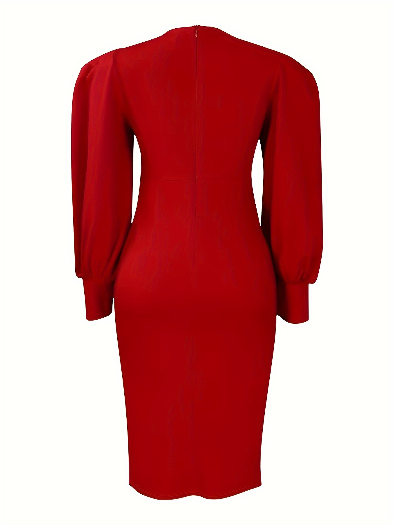 Robe sexy moulante avec découpe à manches longues & fente sur le côté – Image 4