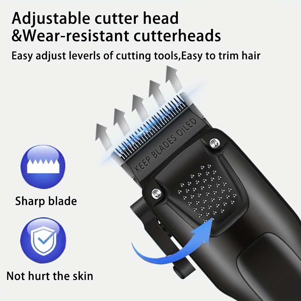 Ensemble de soins pour cheveux & barbe 3 pièces sans fil avec affichage LED – Image 4