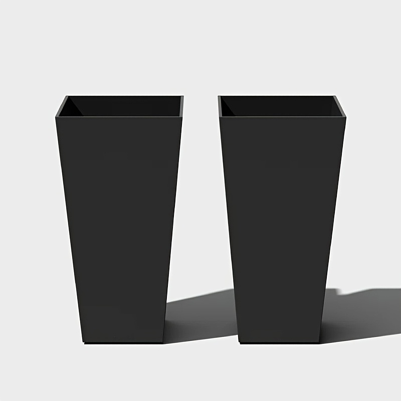 Lot de 2 pots de fleurs rectangulaires en plastiques en forme V – Image 7