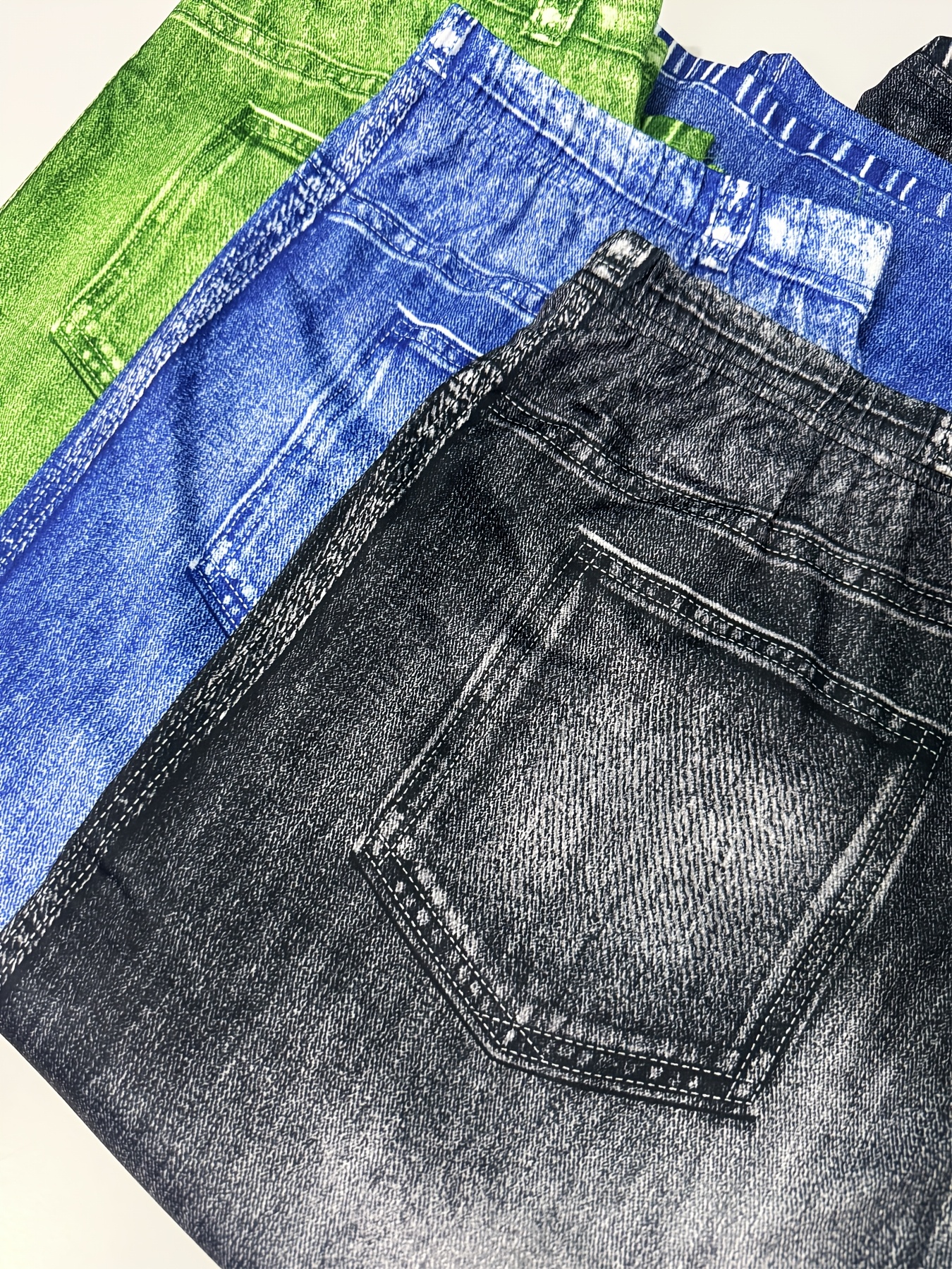 Jupes moulantes imprimé denim à haute élasticité – Image 4