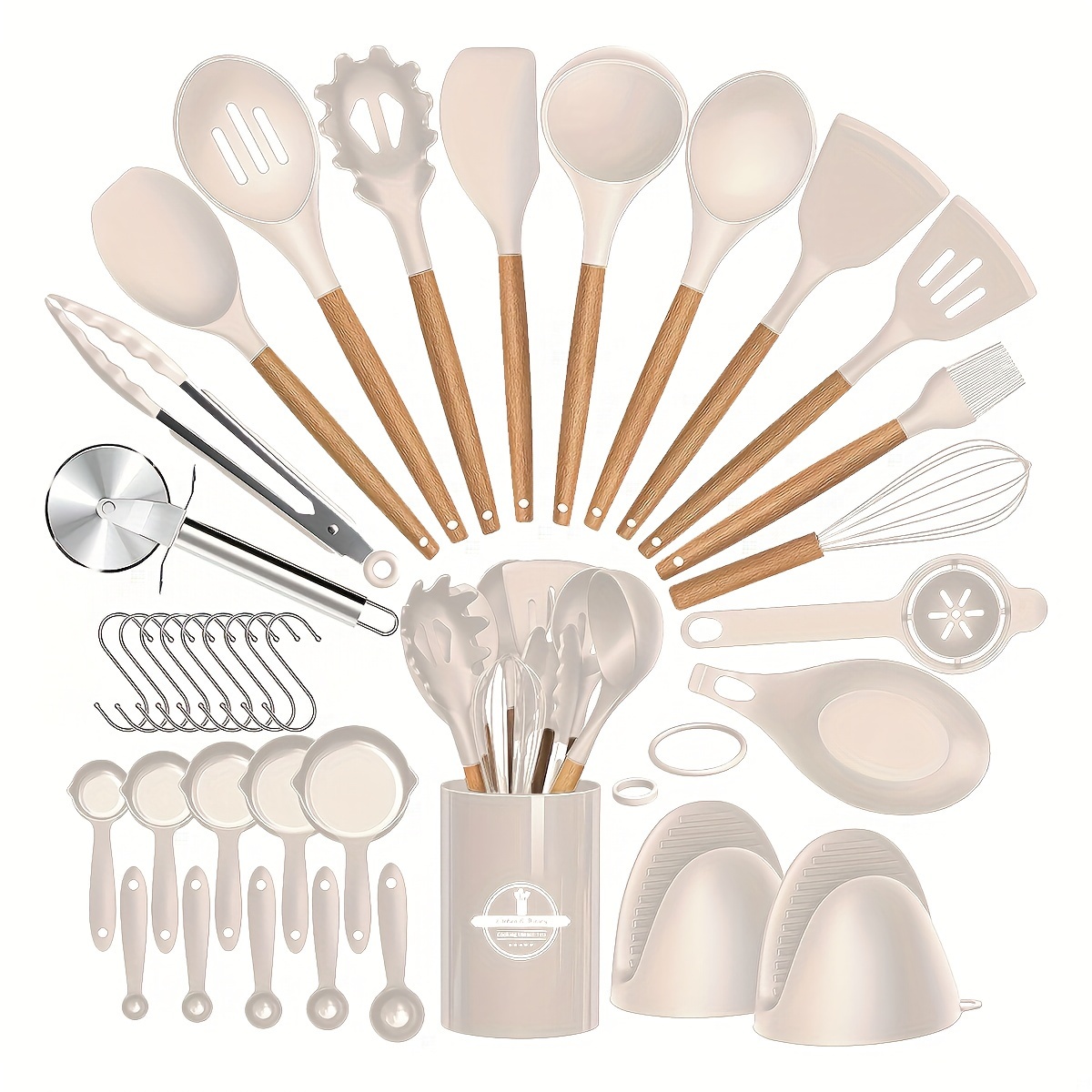 Ensemble de 36 ustensiles de cuisine avec manches en bois – Image 6