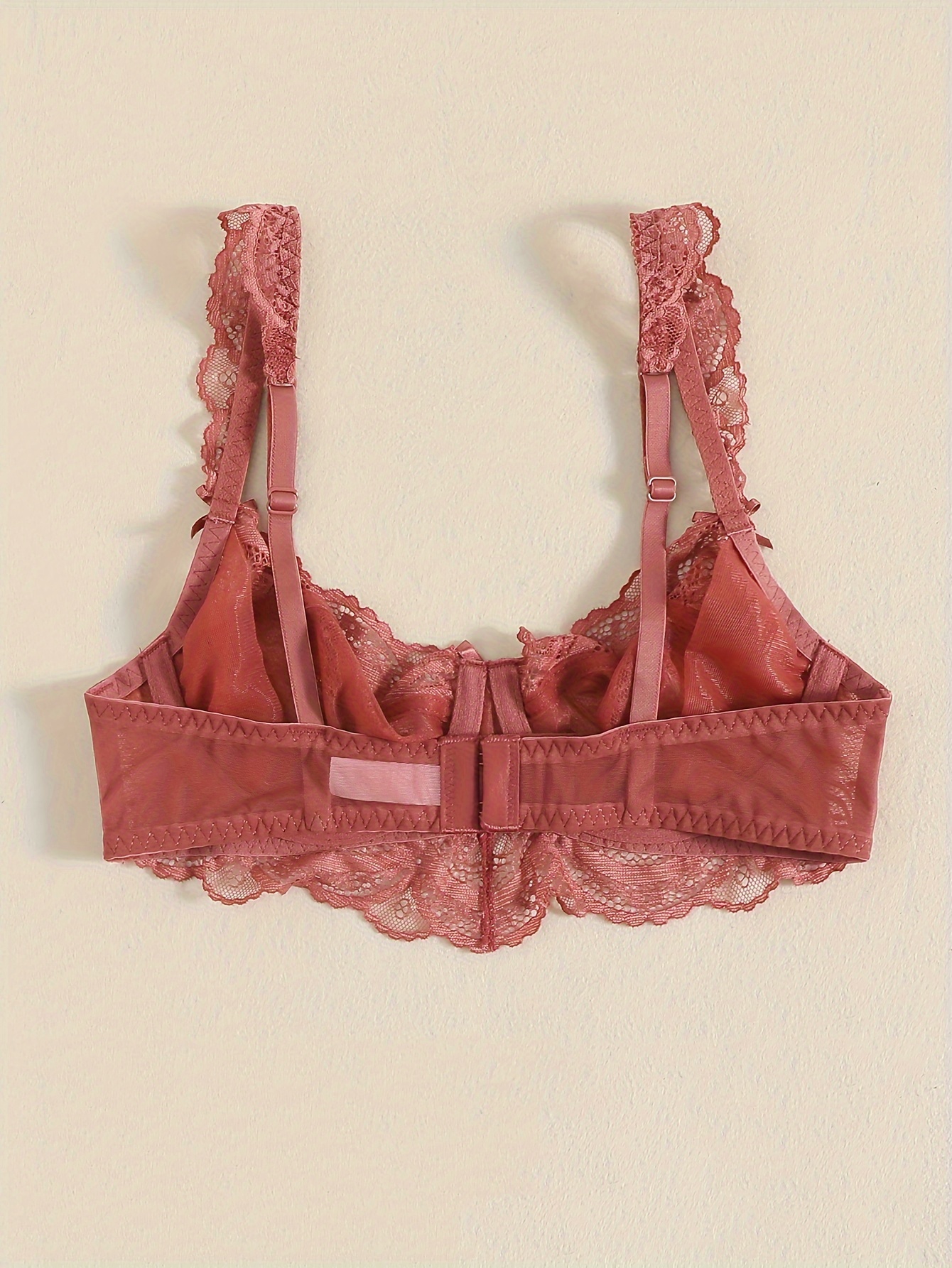 Soutien gorge romantique avec noeud décoratif & bordure festonnée en dentelle ultra-fine avec armature – Image 8