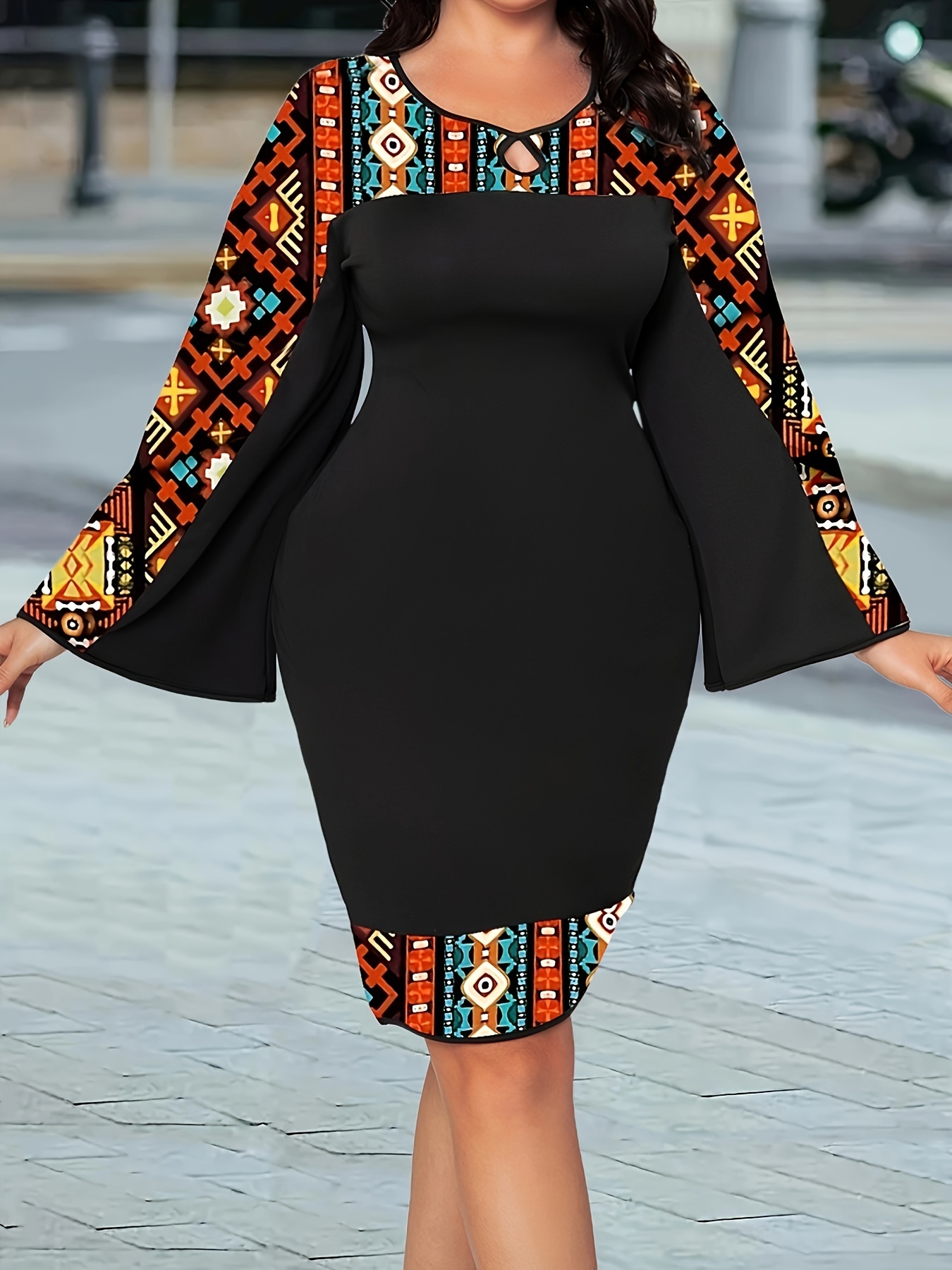 Robe évasée à manches trompette – Image 3