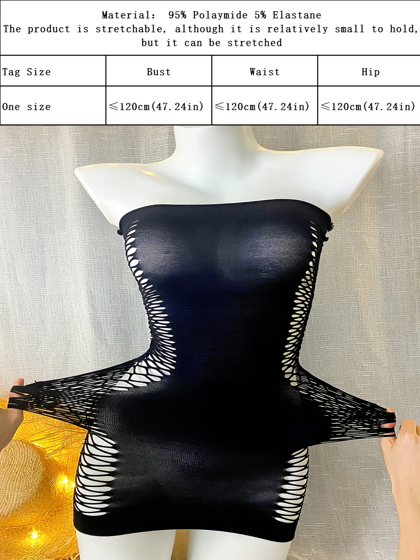 Robe moulante sexy extensible sans manches à col rond tissu tricoté – Image 4