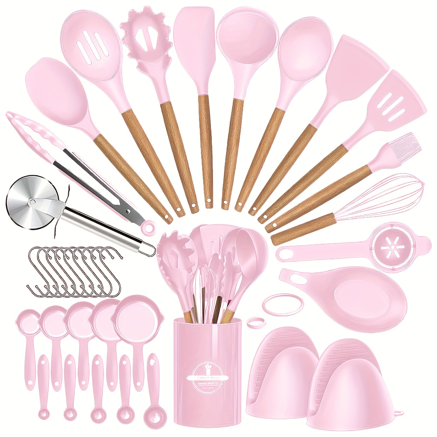 Ensemble de 36 ustensiles de cuisine avec manches en bois – Image 11