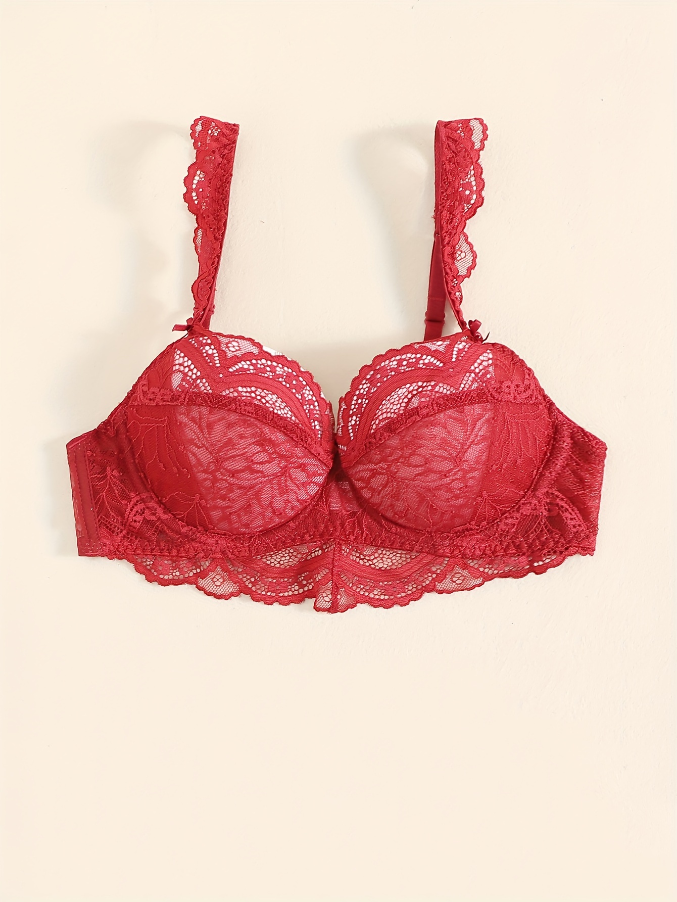 Soutien gorge romantique avec noeud décoratif & bordure festonnée en dentelle ultra-fine avec armature – Image 11