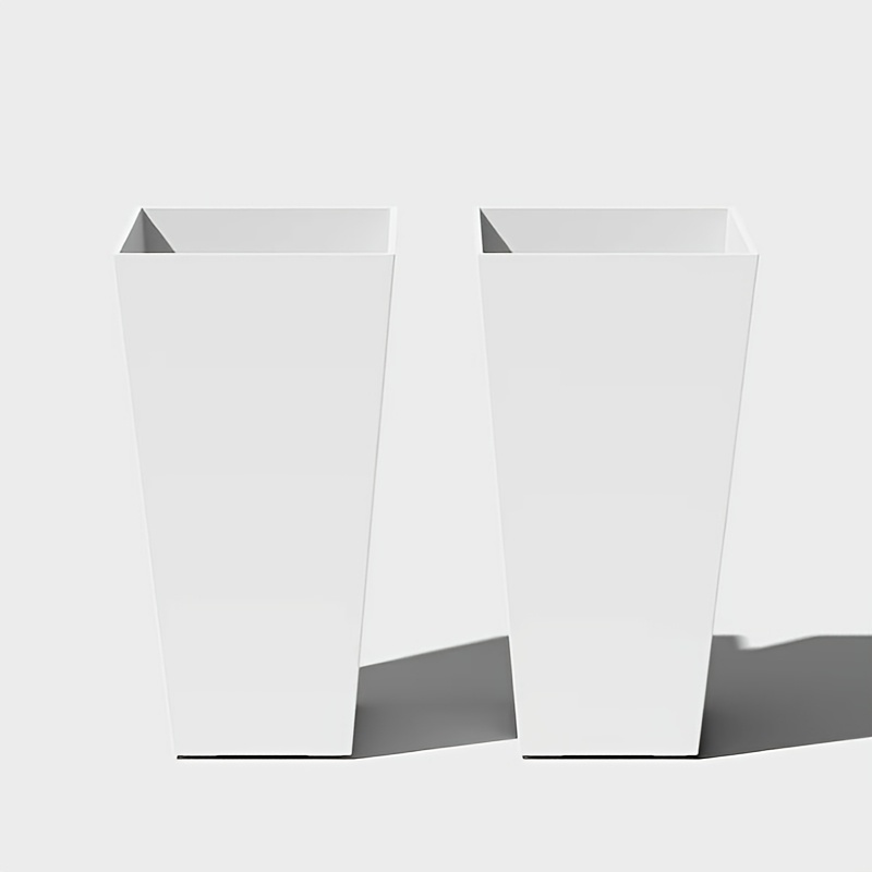 Lot de 2 pots de fleurs rectangulaires en plastiques en forme V – Image 5