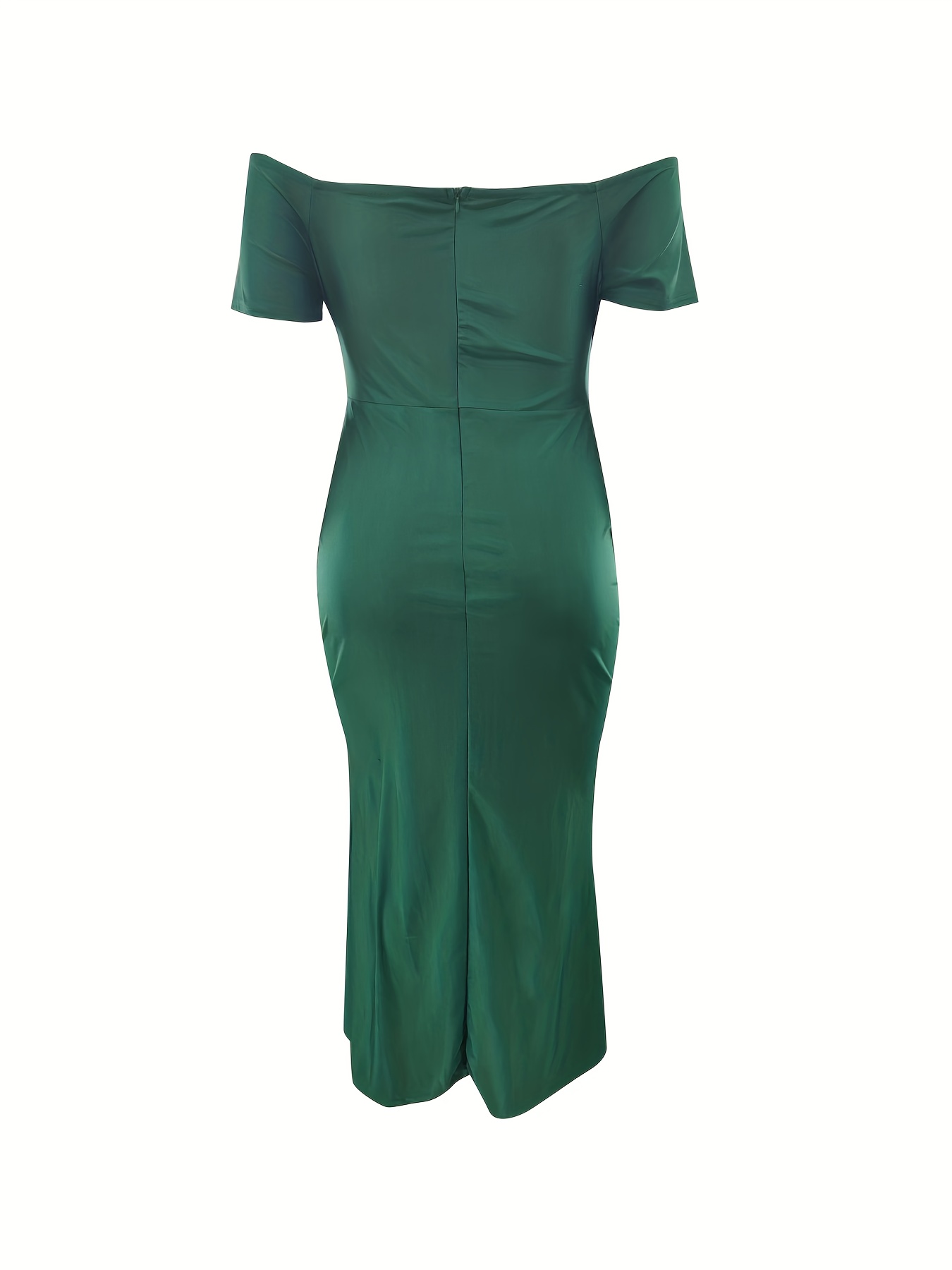 Robe élégante à col V croisé à manches courtes & une fente sur le côté – Image 9