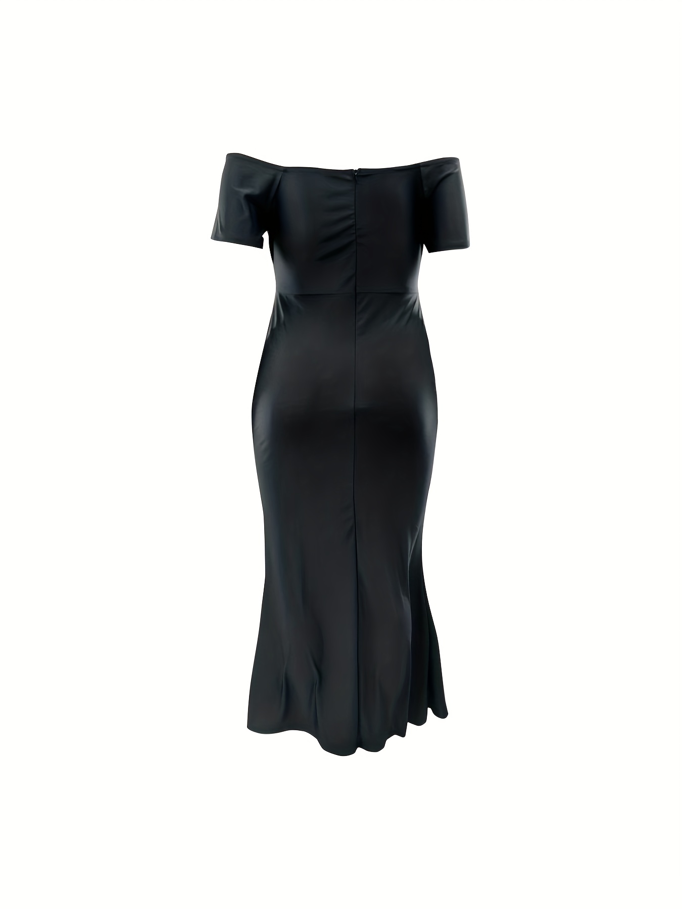 Robe élégante à col V croisé à manches courtes & une fente sur le côté – Image 10