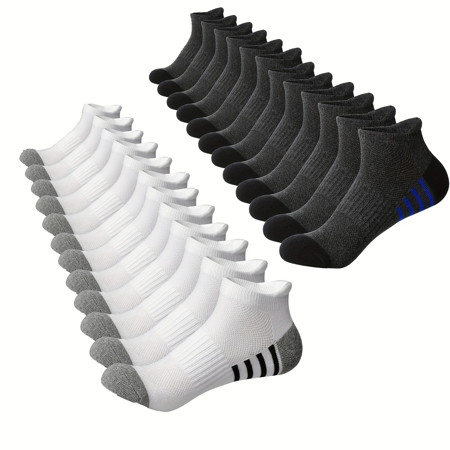 12 paires de chaussettes de sport rayées – Image 16