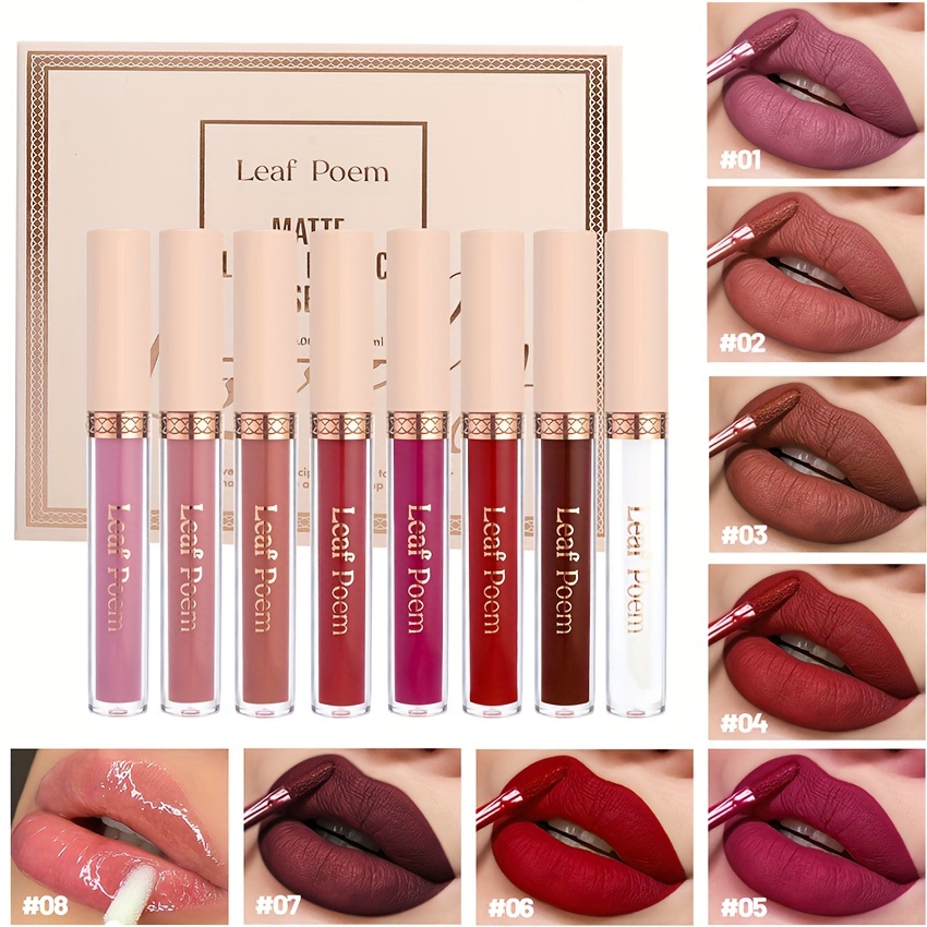 8 rouges à lèvres liquides mat & longue durée avec squalane végétal – Image 2