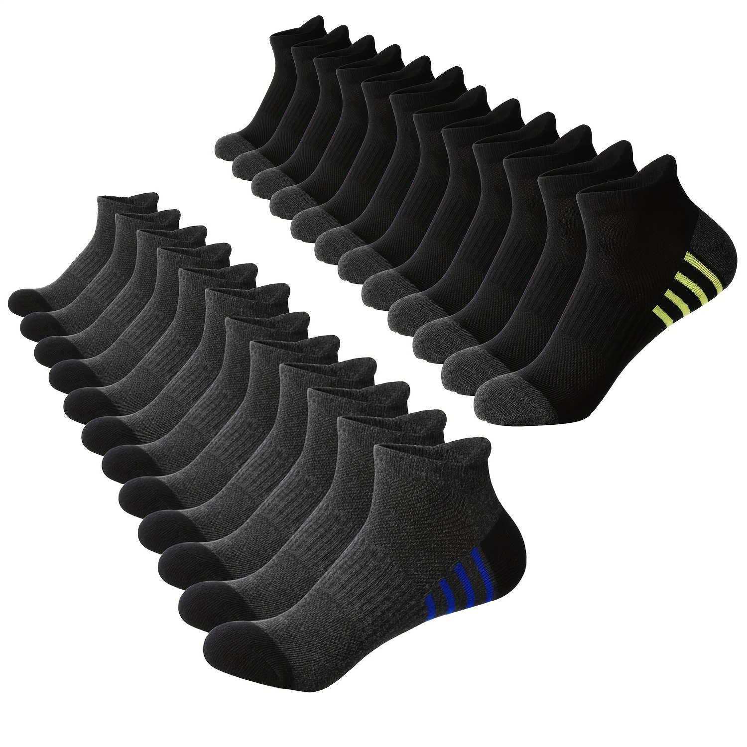 12 paires de chaussettes de sport rayées – Image 19