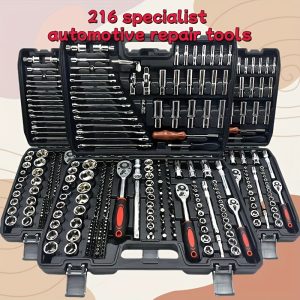 Caisse à outils de 216 pièces en acier au chrome vanadium