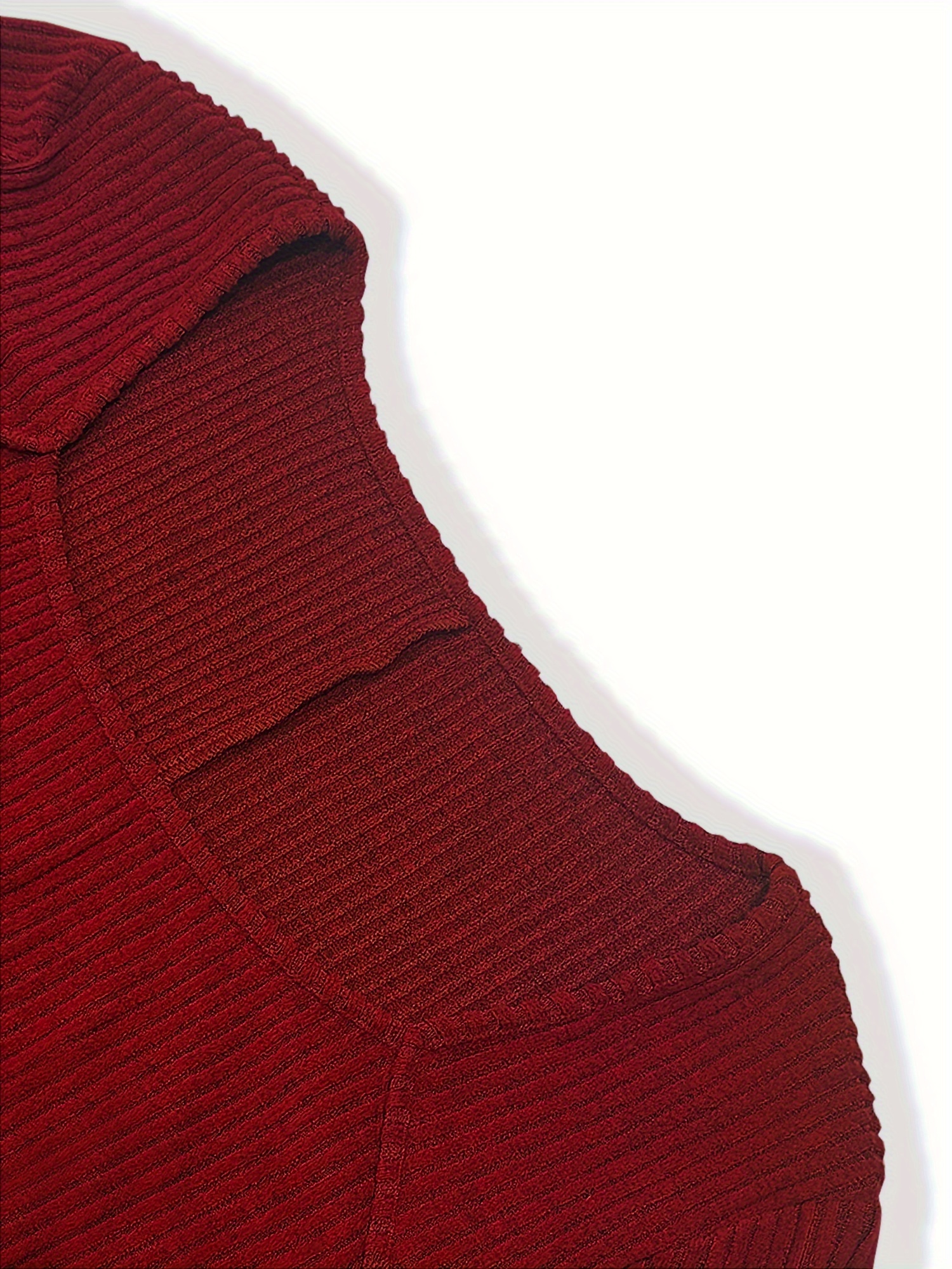 Robe pull moulante avec ourlet asymétrique à col carré en tricot côtelé à manches longues – Image 7