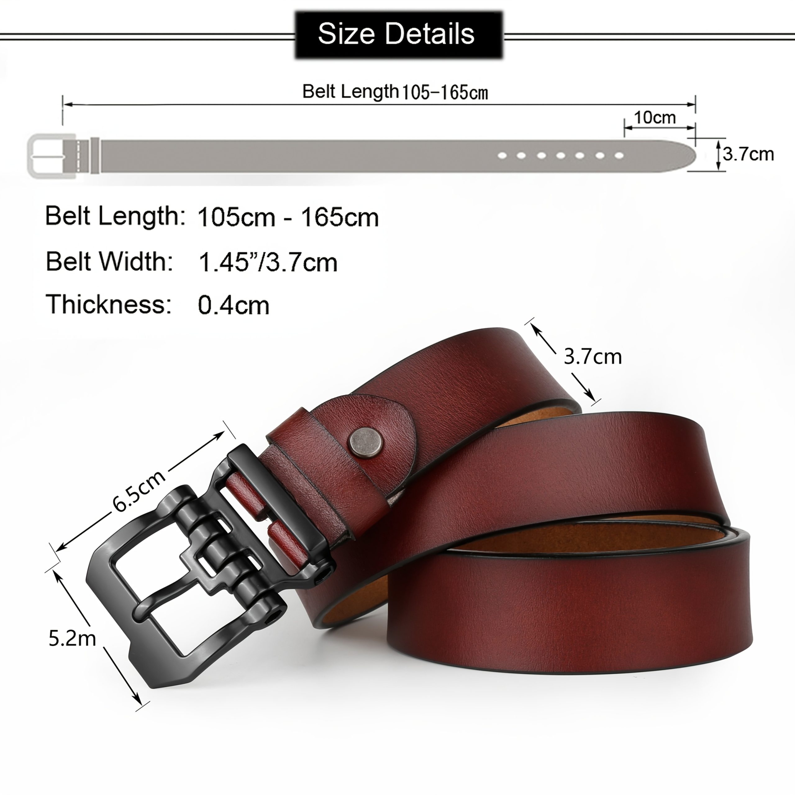 Ceinture en cuir de vache avec boucle en alliage – Image 3