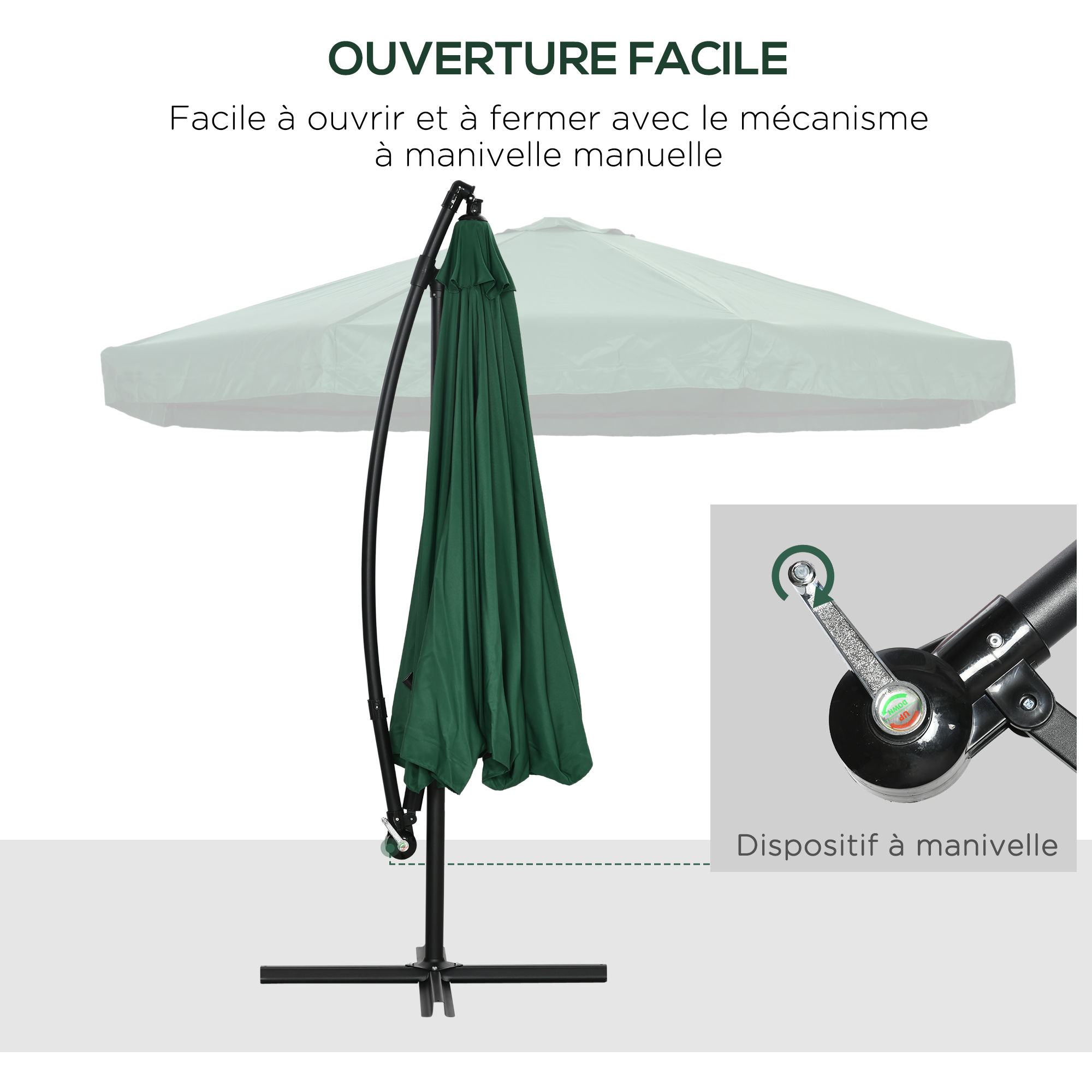 Parasol octogonal avec moustiquaire 295/242 H cm – Image 8