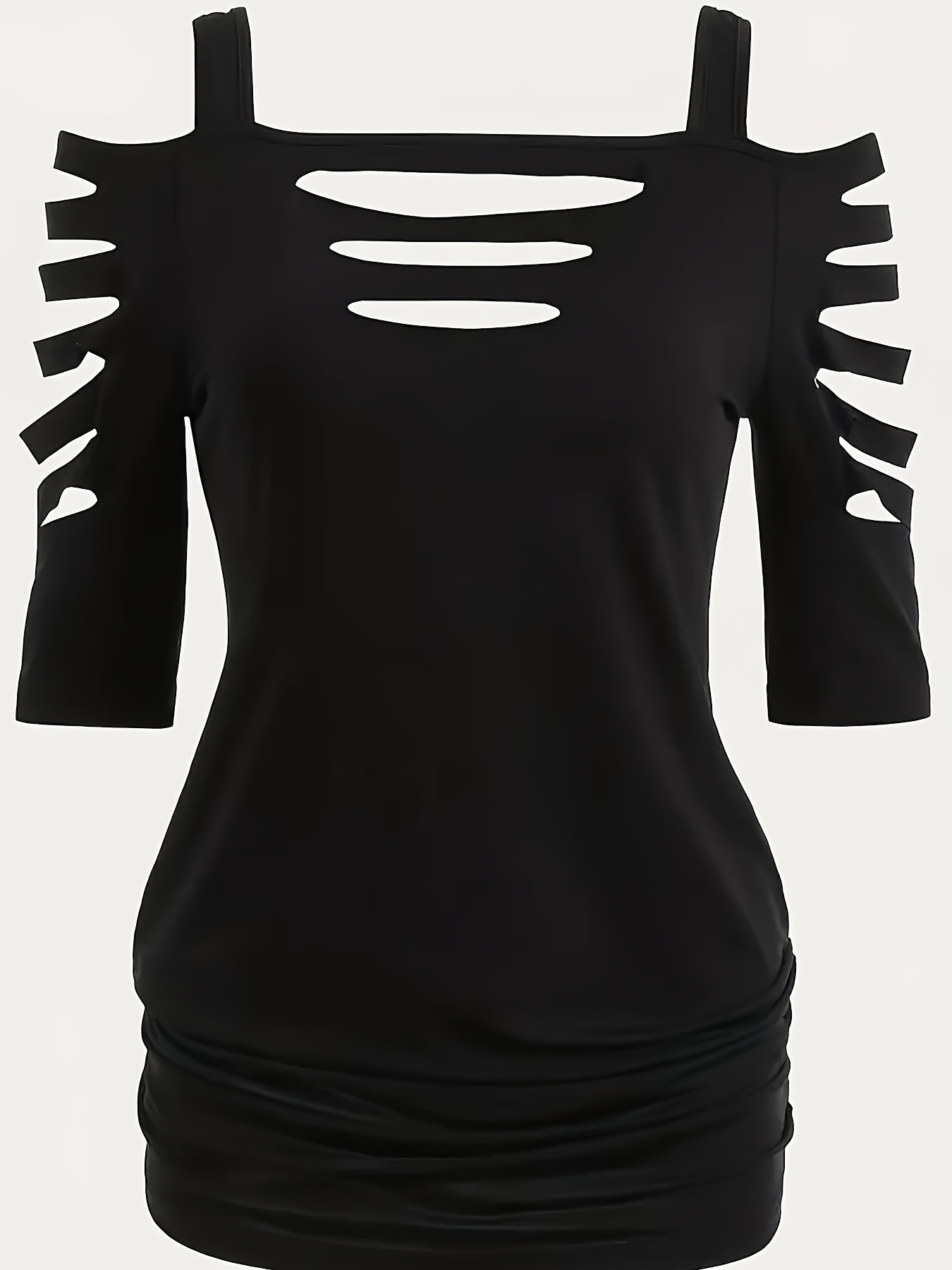 T-shirt à épaules dénudées découpées à manches courtes