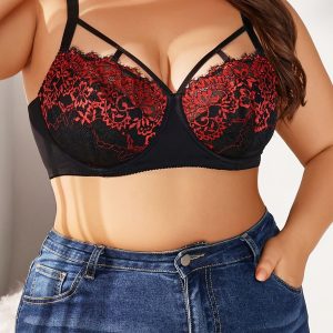 Soutien gorge sexy élégant à anneaux en acier en dentelle romantique