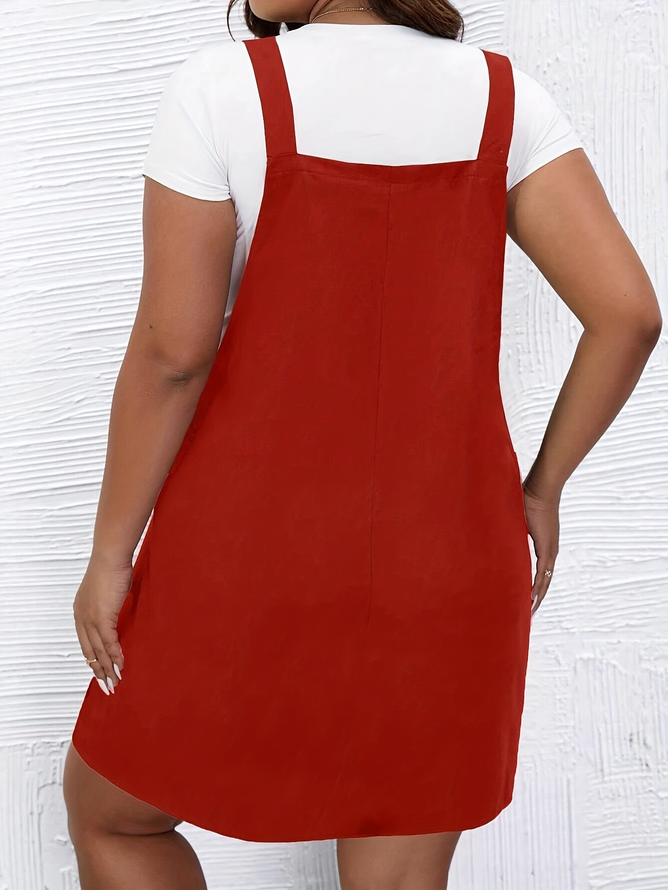 Robe à bretelles à col carré en tissu lisse – Image 8