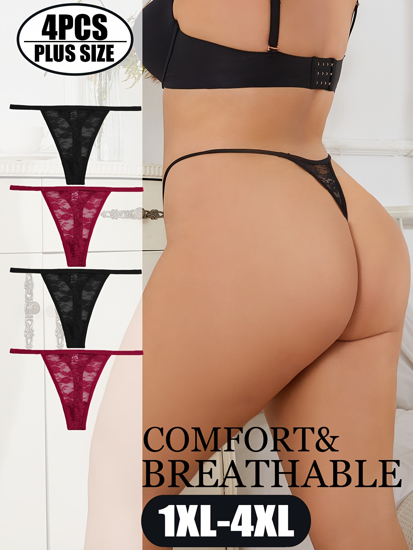 Strings sexy en dentelle semi-transparente – Image 3