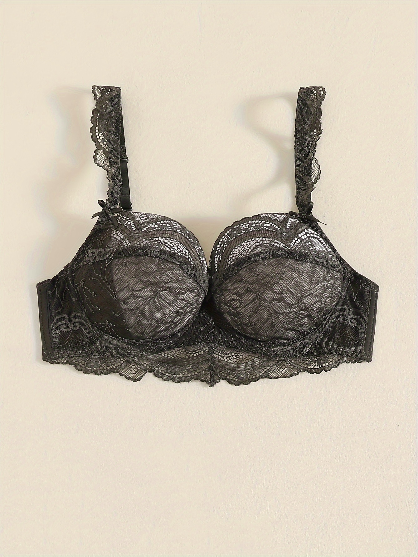 Soutien gorge romantique avec noeud décoratif & bordure festonnée en dentelle ultra-fine avec armature – Image 7