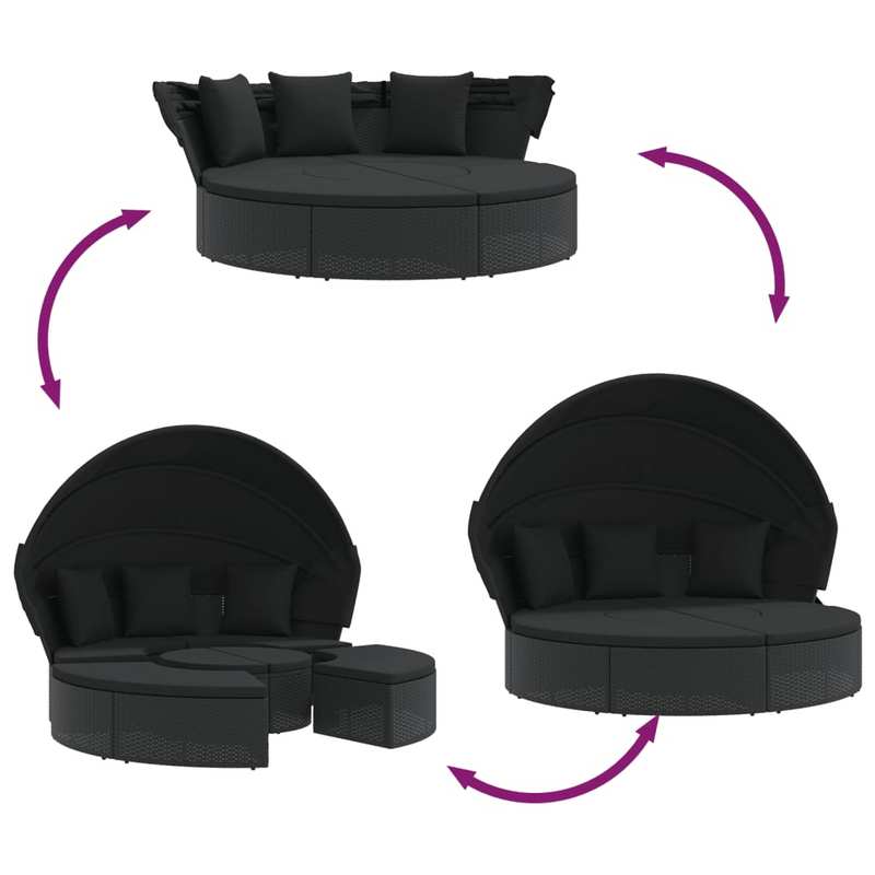 Lit de repos extérieur avec auvent & coussins – Image 8