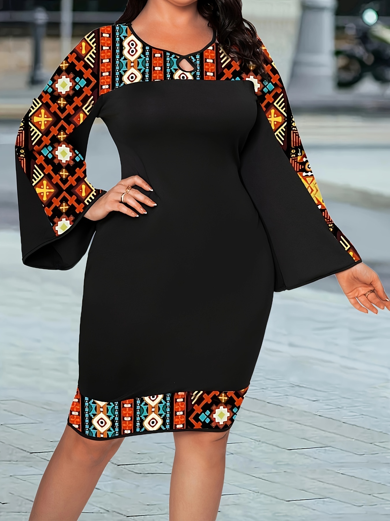 Robe évasée à manches trompette – Image 2