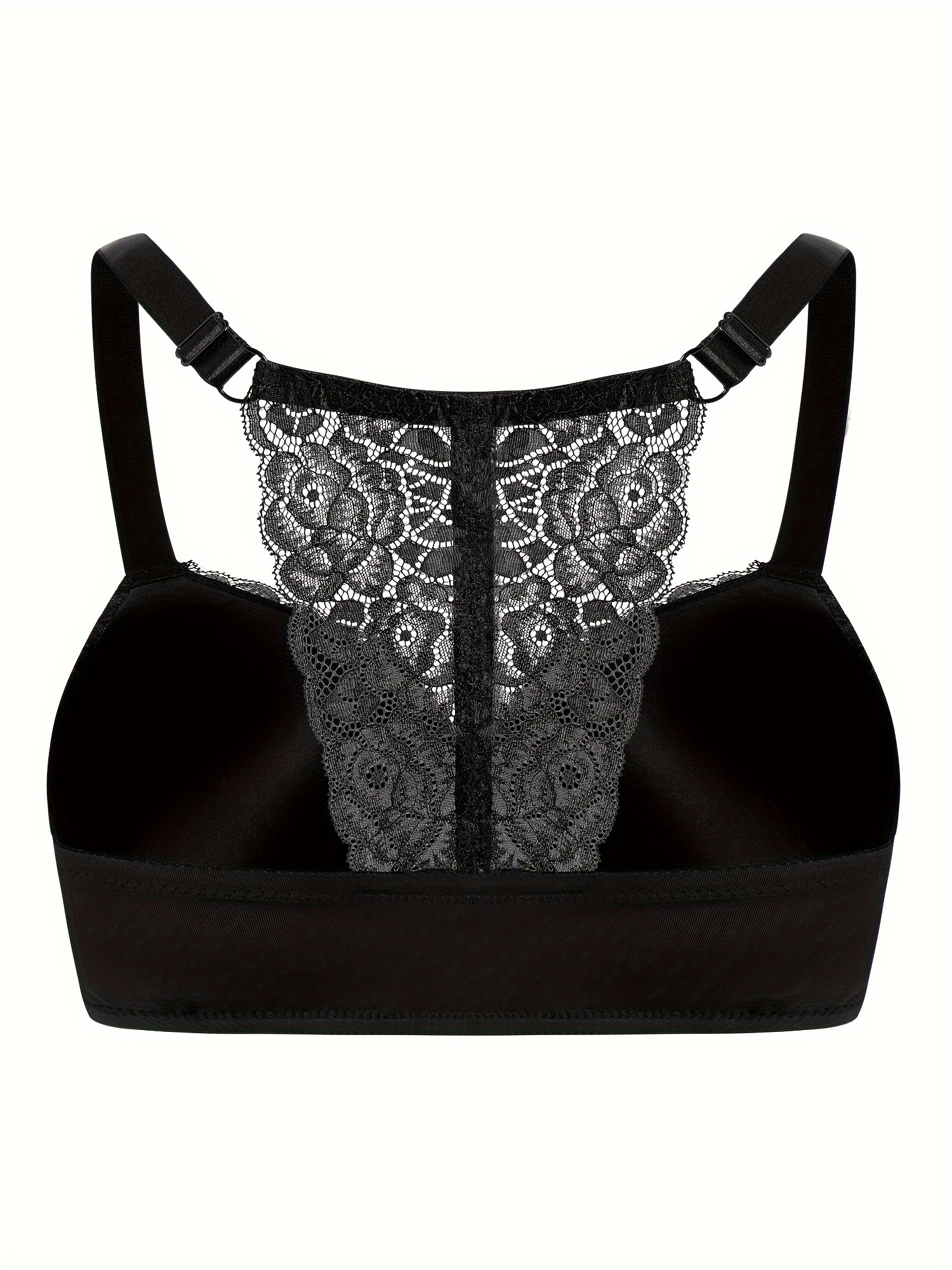 Soutiens gorge avec fermeture lace front ultra doux & léger légèrement rembourré avec détail en dentelle florale avec support à armature – Image 4