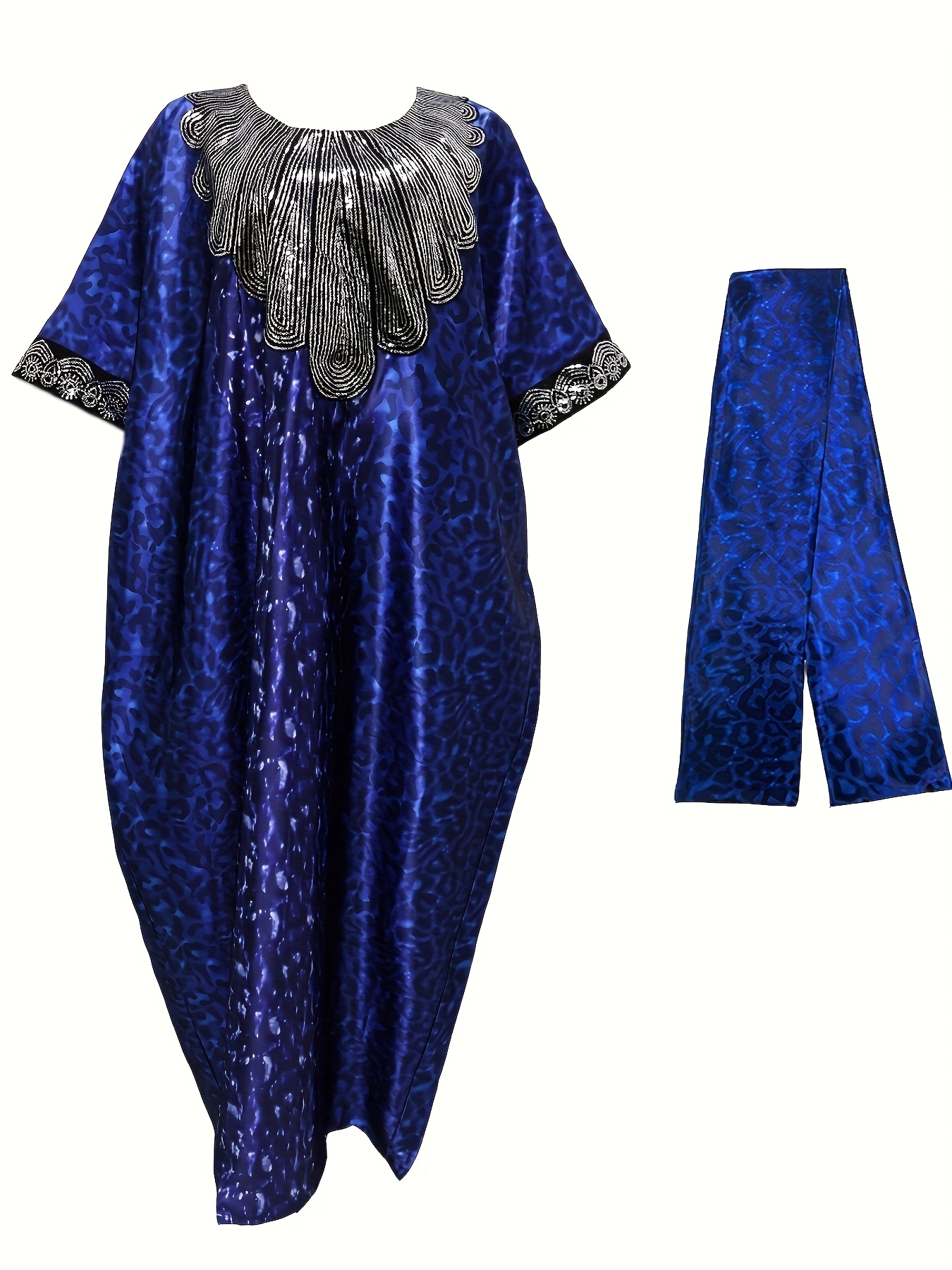 Robe à paillettes boubou ample – Image 4