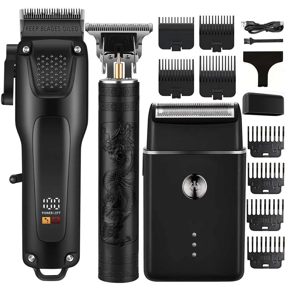 Ensemble de soins pour cheveux & barbe 3 pièces sans fil avec affichage LED – Image 6