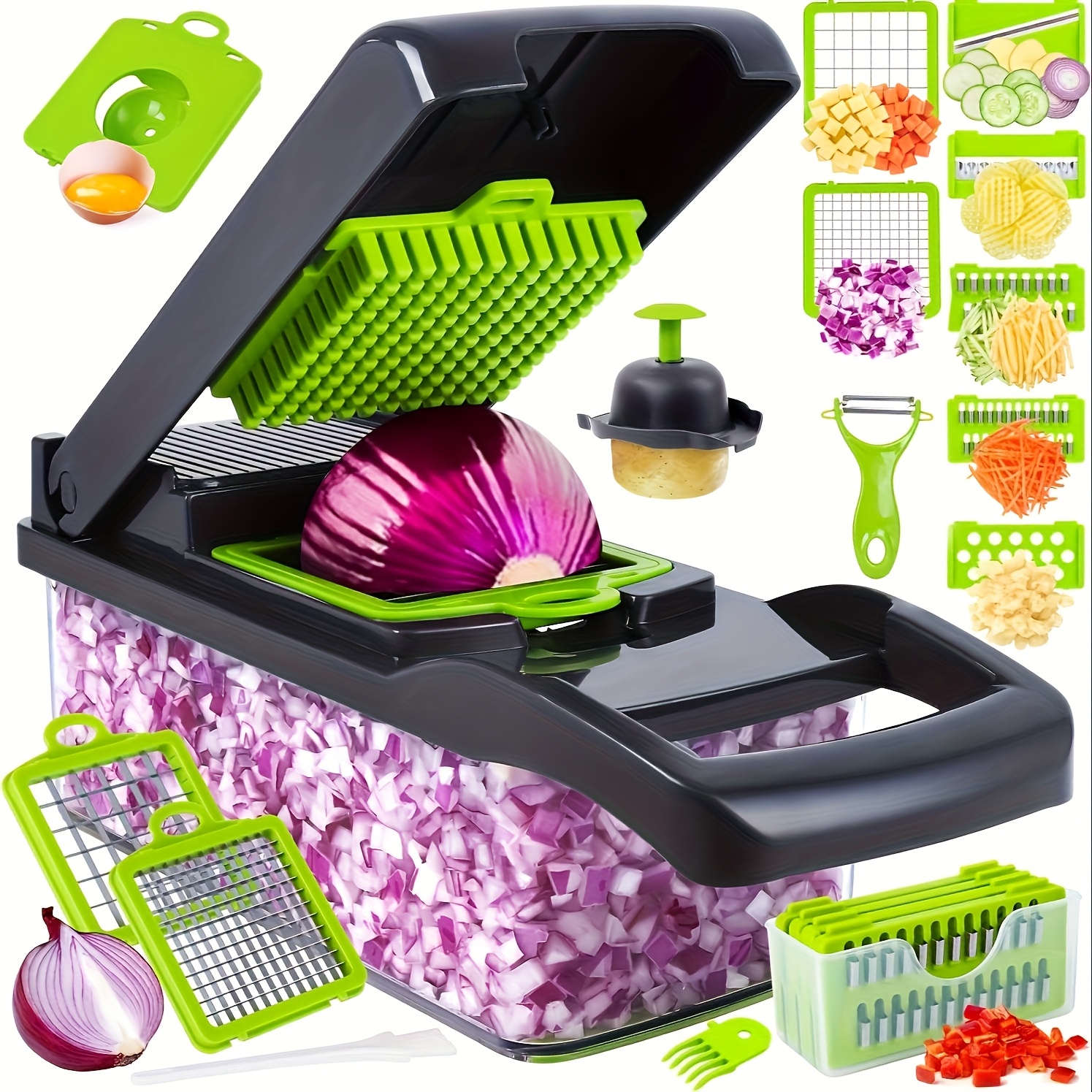 Kit hachoir & trancheur de légumes multifonction 16 en 1 – Image 6